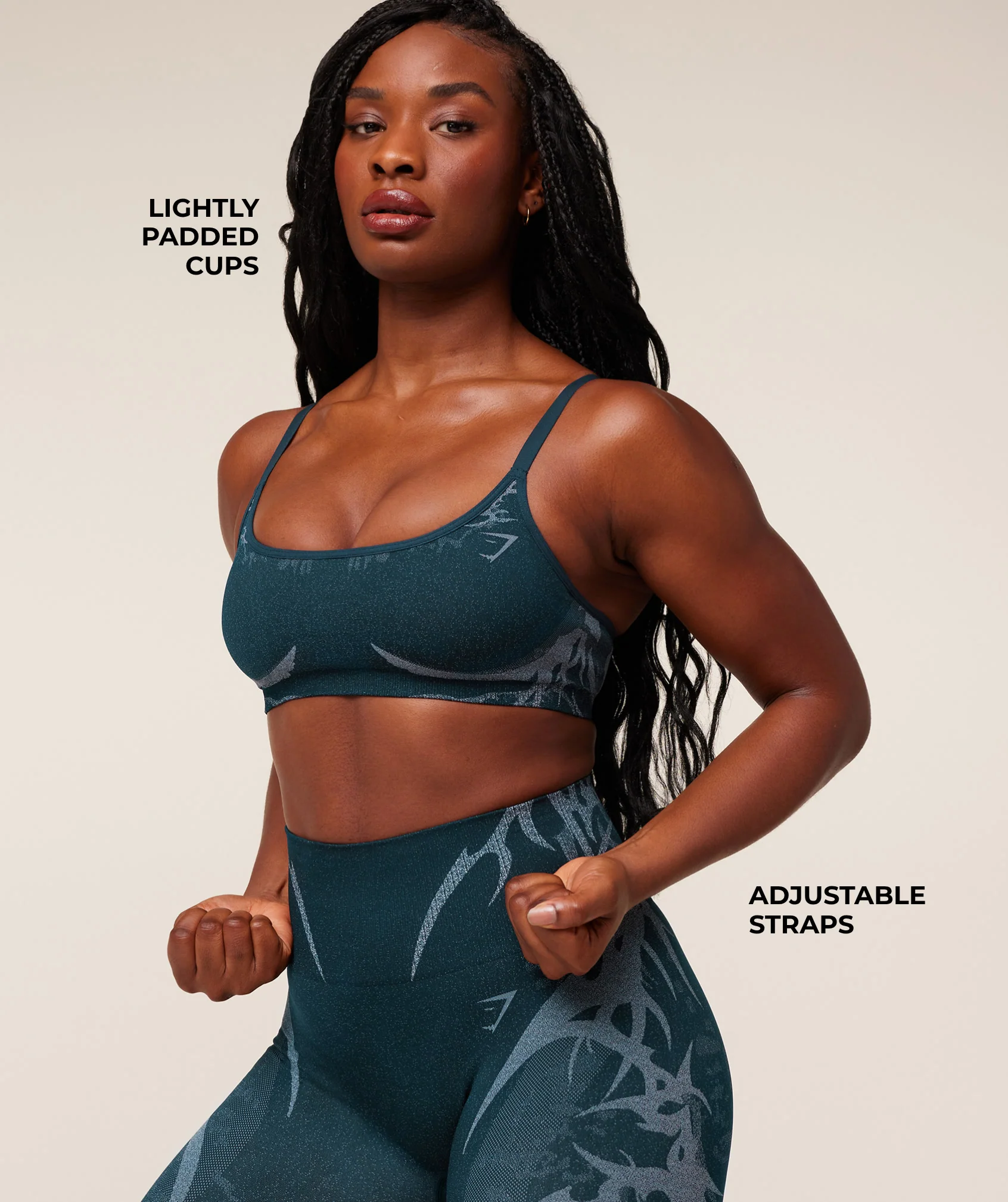 Gymshark Storm Seamless Sports Bra - Deep Petrol Blue/Smoke Blue - Image 3