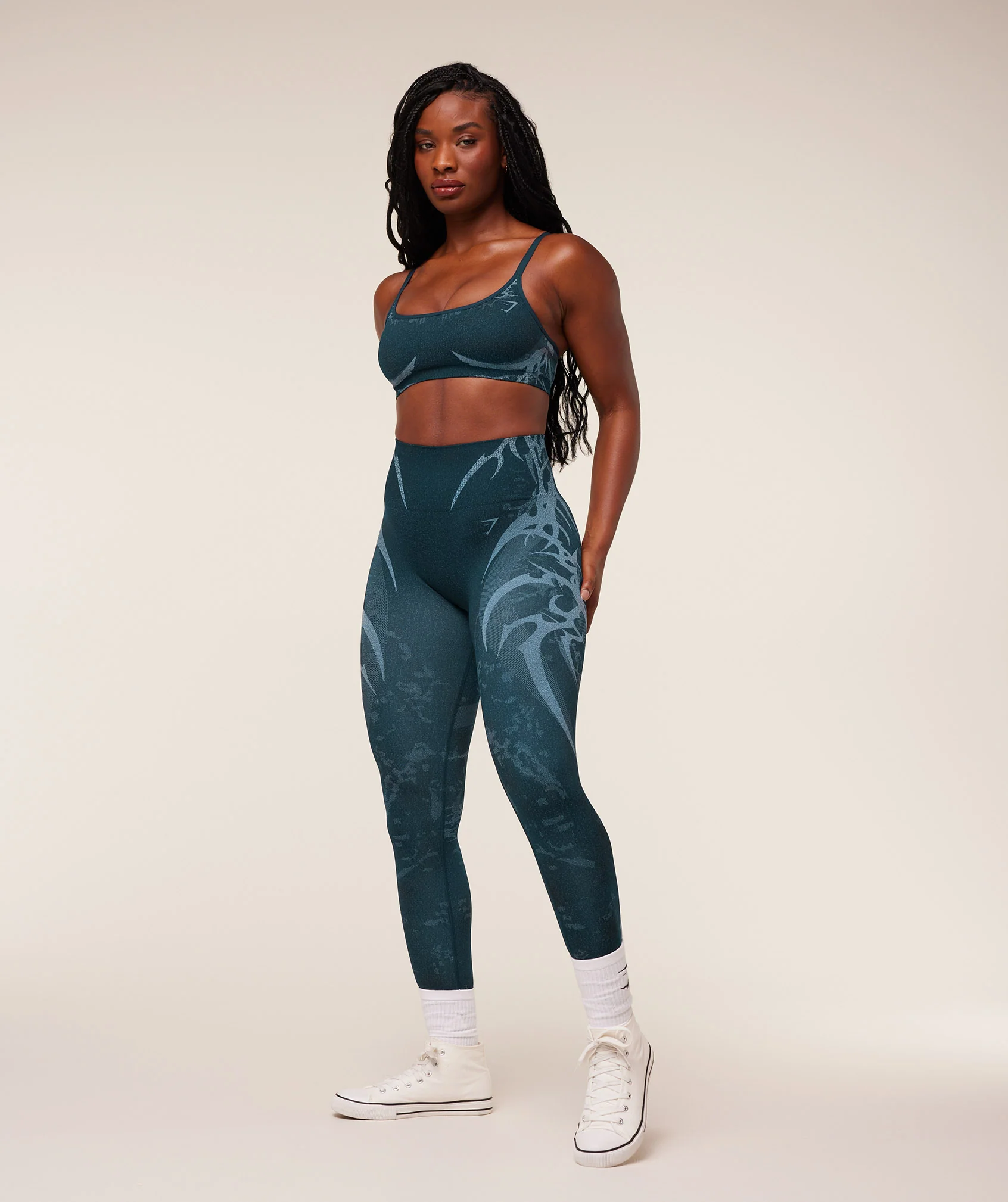 Gymshark Storm Seamless Sports Bra - Deep Petrol Blue/Smoke Blue - Image 4