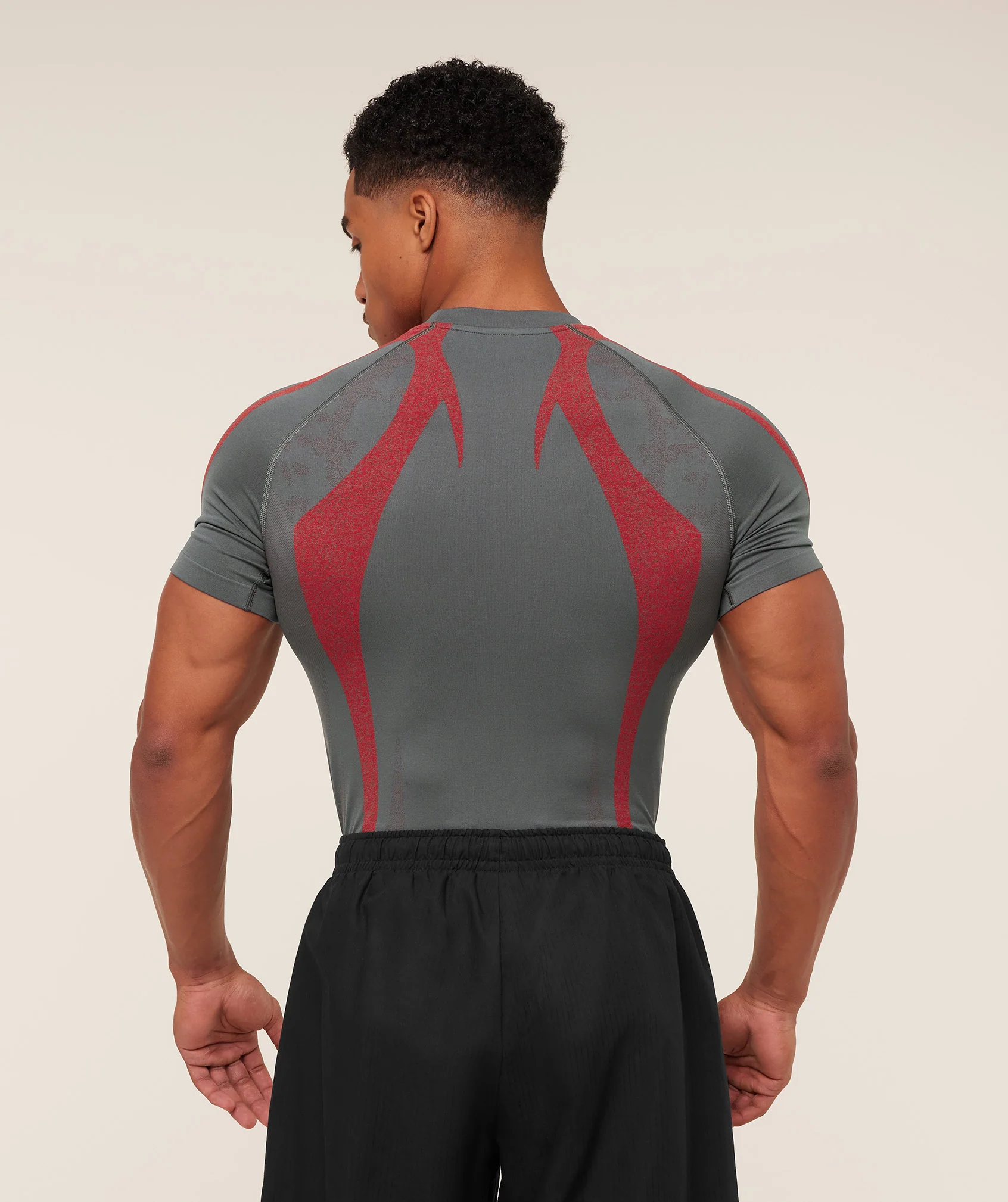 Gymshark Storm Seamless T-Shirt - GS Dark Grey/GS Zesty Red - Image 2