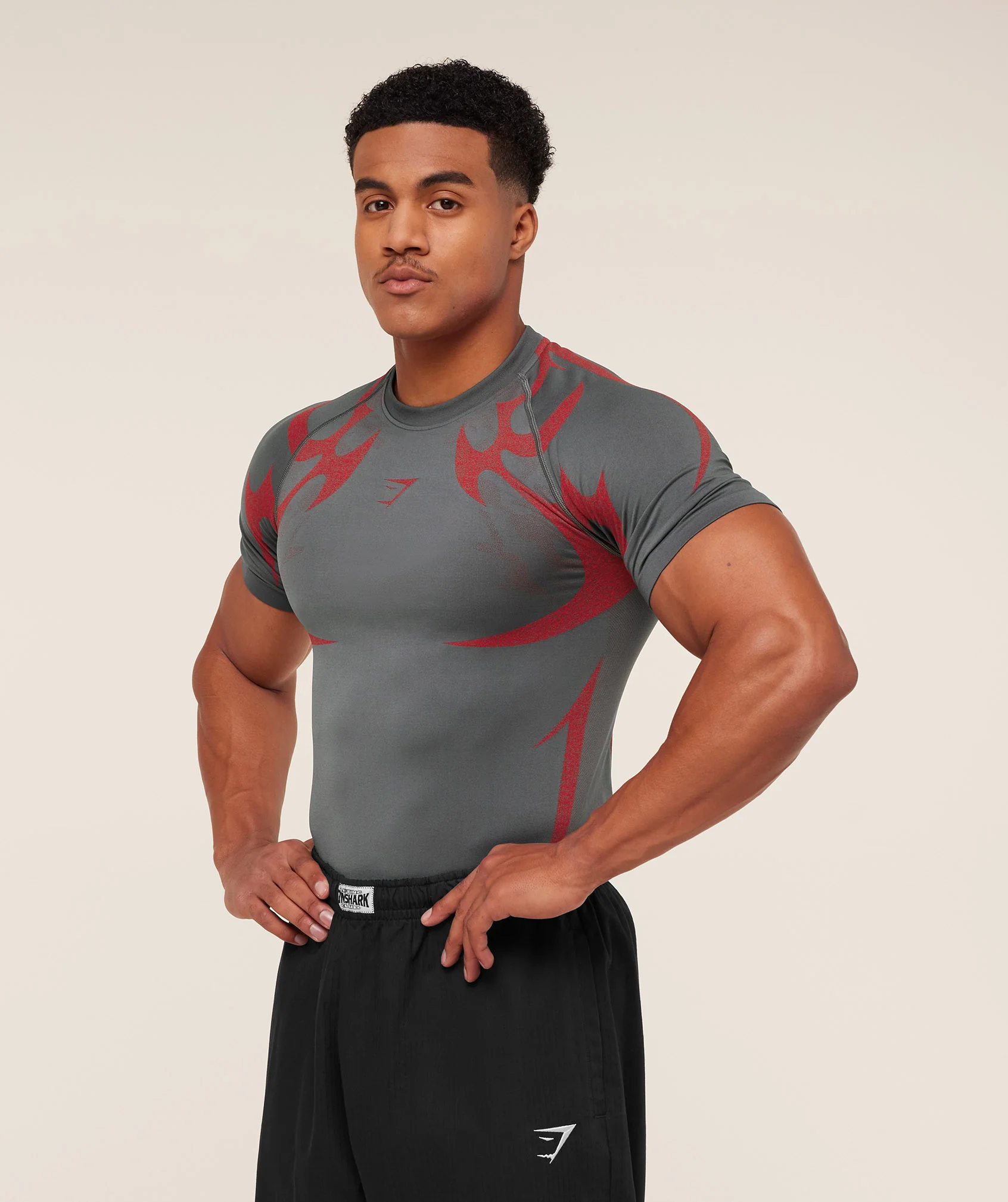 Gymshark Storm Seamless T-Shirt - GS Dark Grey/GS Zesty Red - Image 3