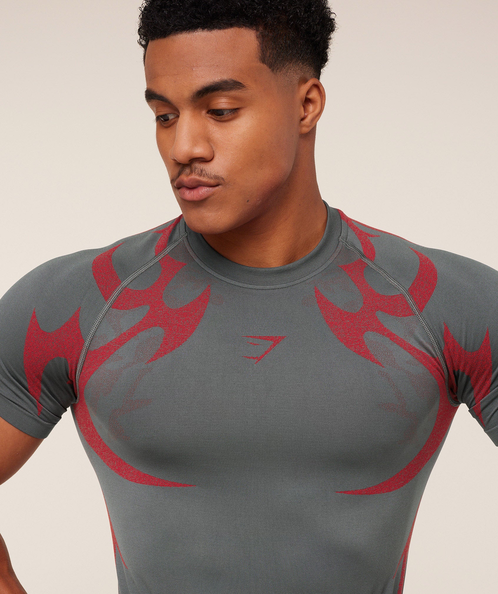 Gymshark Storm Seamless T-Shirt - GS Dark Grey/GS Zesty Red - Image 5