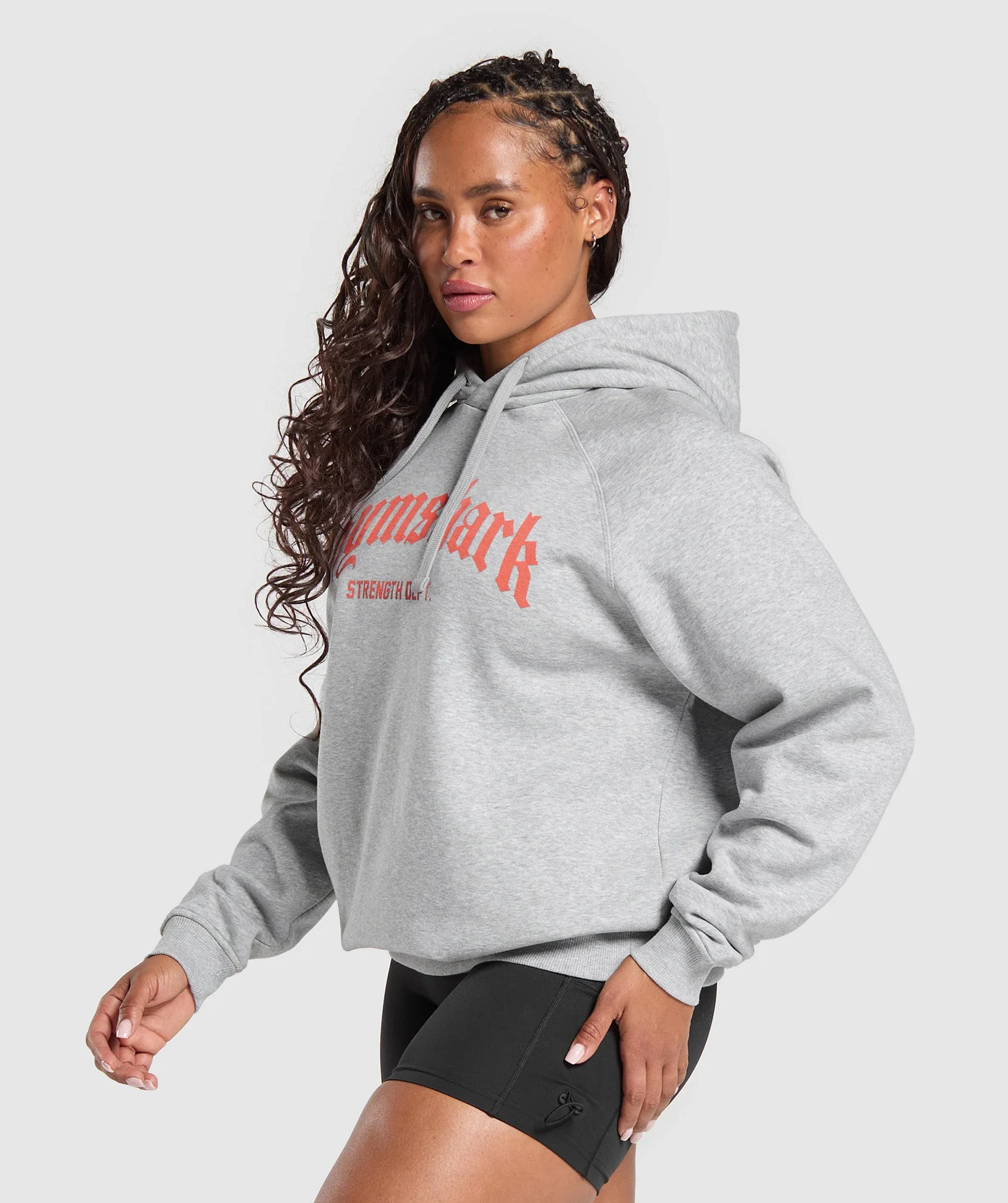 Gymshark Strength Department Graphic Hoodie - Light Grey Core Marl - Image 3