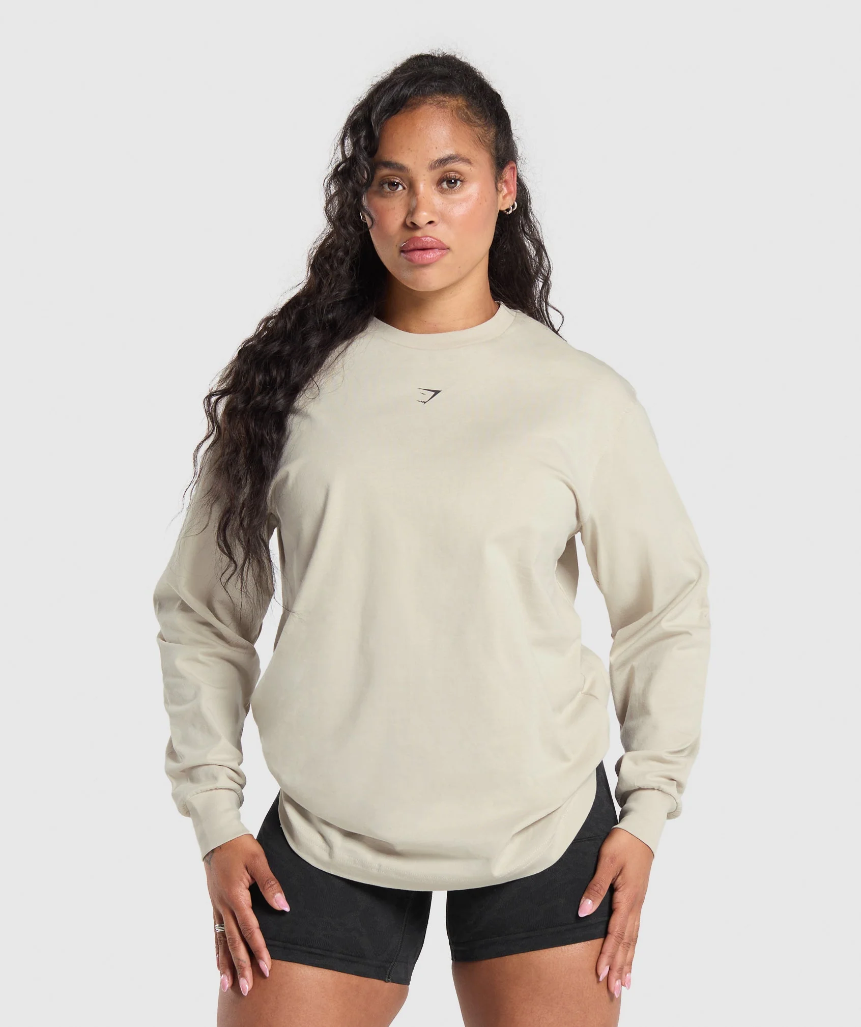 Gymshark Strength Department Graphic LS Top - Pebble Grey - Image 2