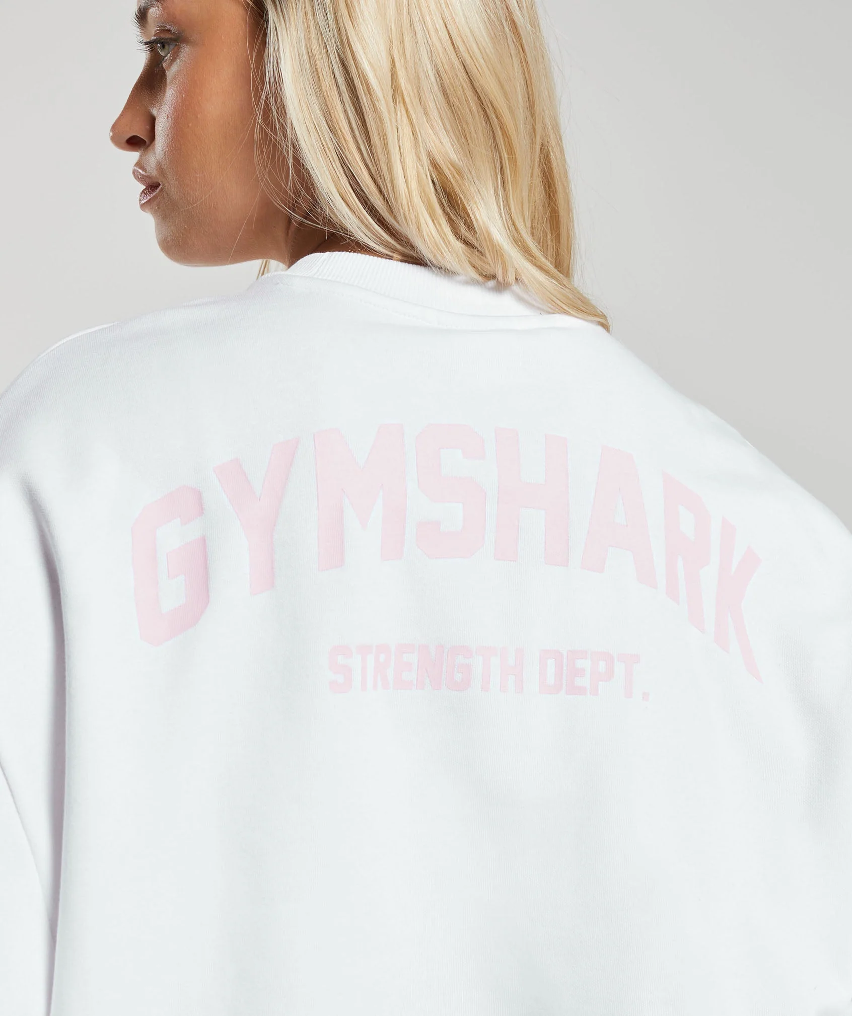 Gymshark Strength Department Graphic Oversized Sweatshirt - White - Image 6