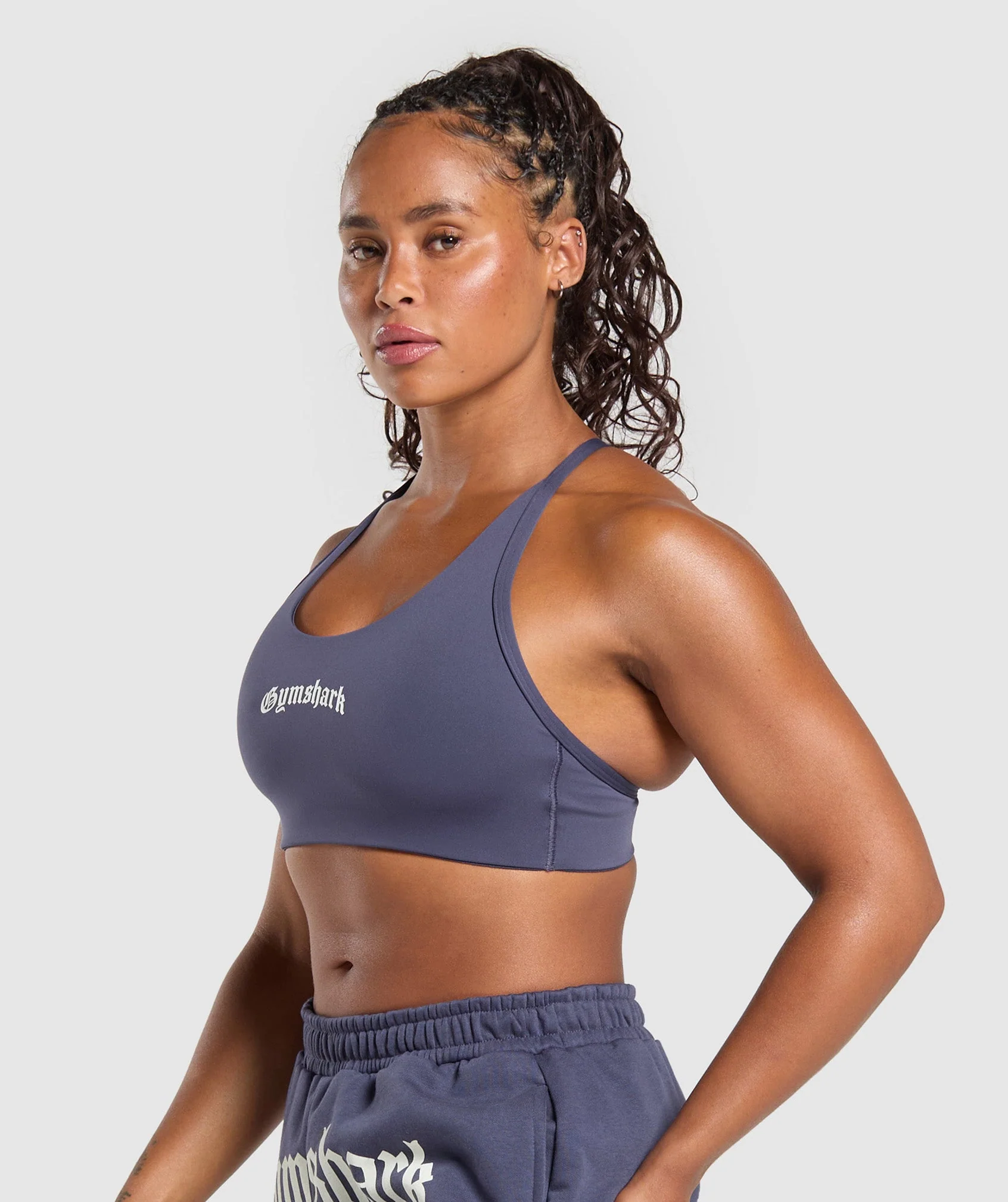 Gymshark Strength Department Graphic Sports Bra - Weighted Purple - Image 3