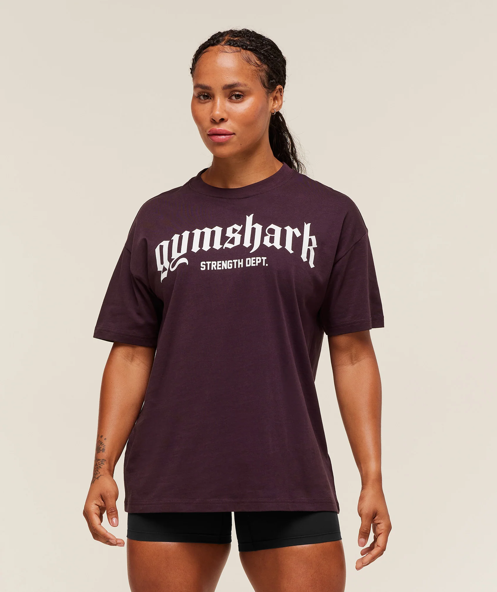 Gymshark Strength Department Oversized T-Shirt - Cherry Purple
