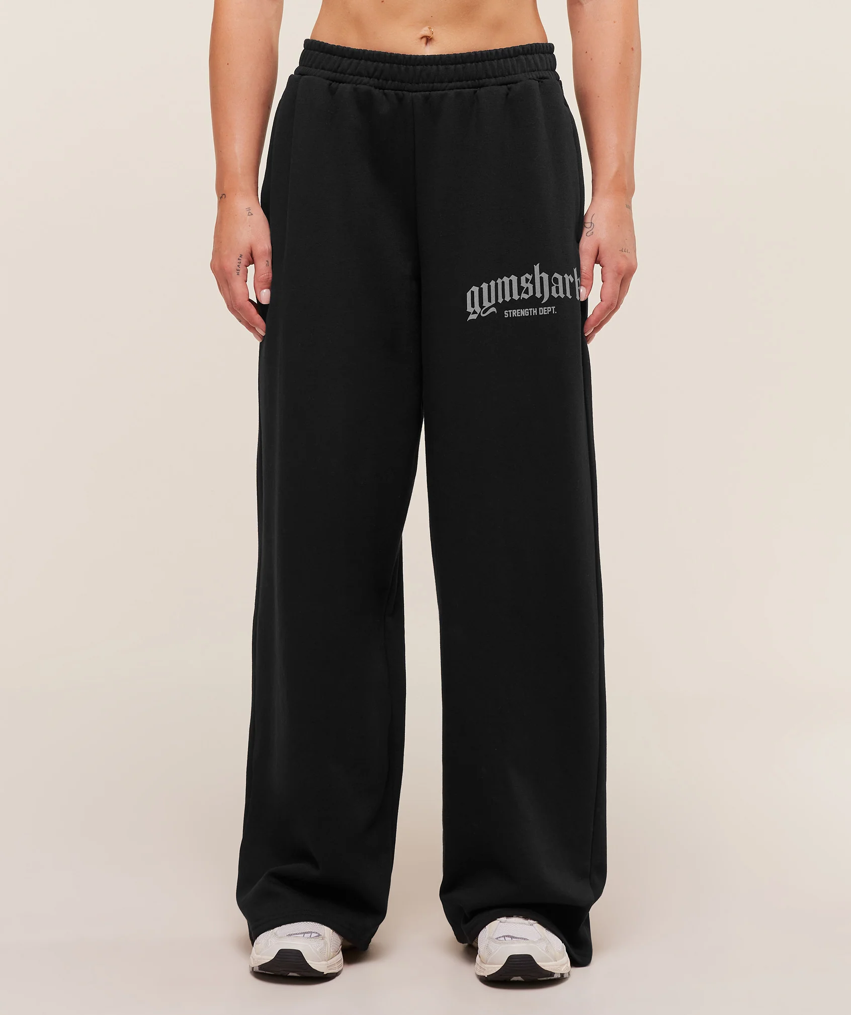 Gymshark Strength Department Wide Leg Joggers - Black - Image 2