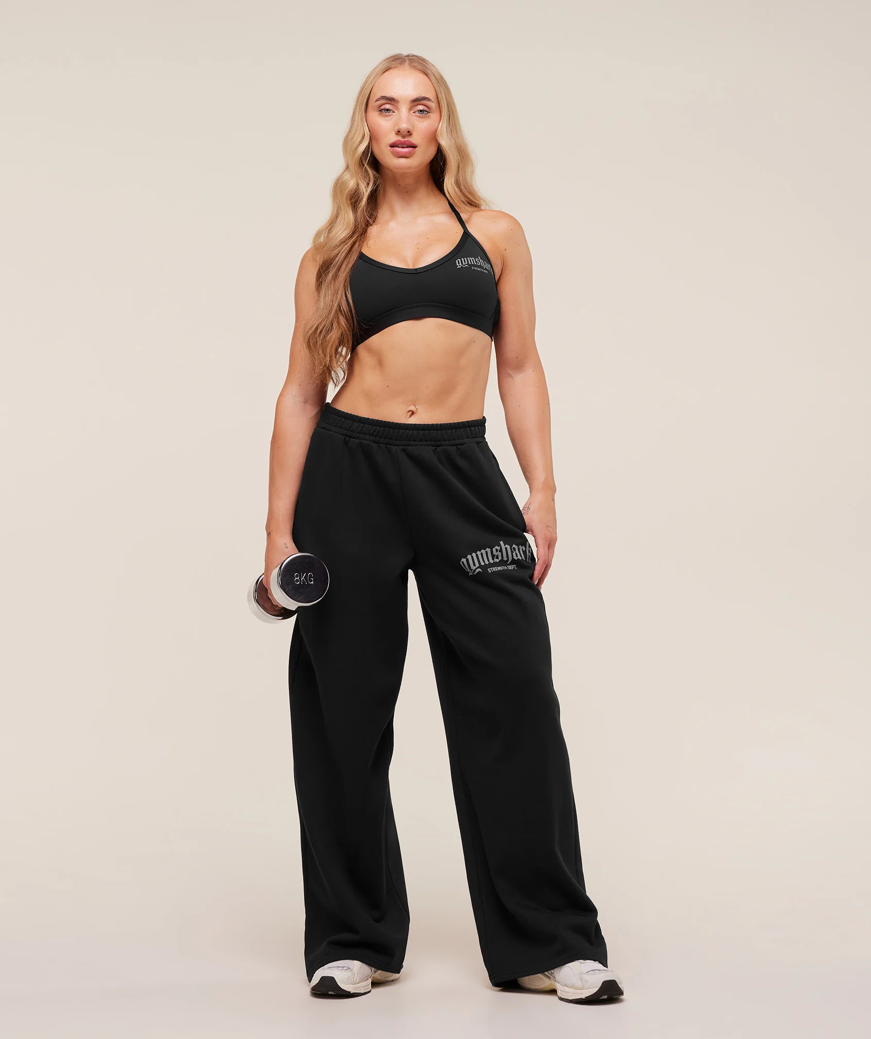 Gymshark Strength Department Wide Leg Joggers - Black - Image 4