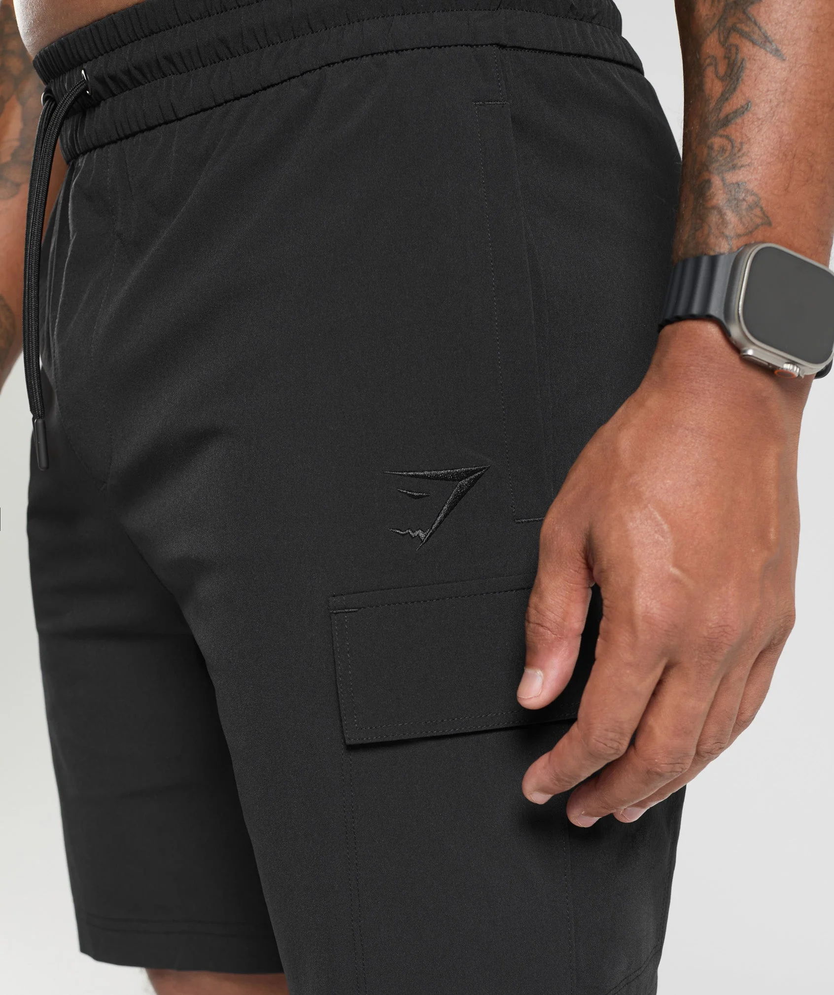 Gymshark Stretch Woven Cargo Shorts - Black - Image 5
