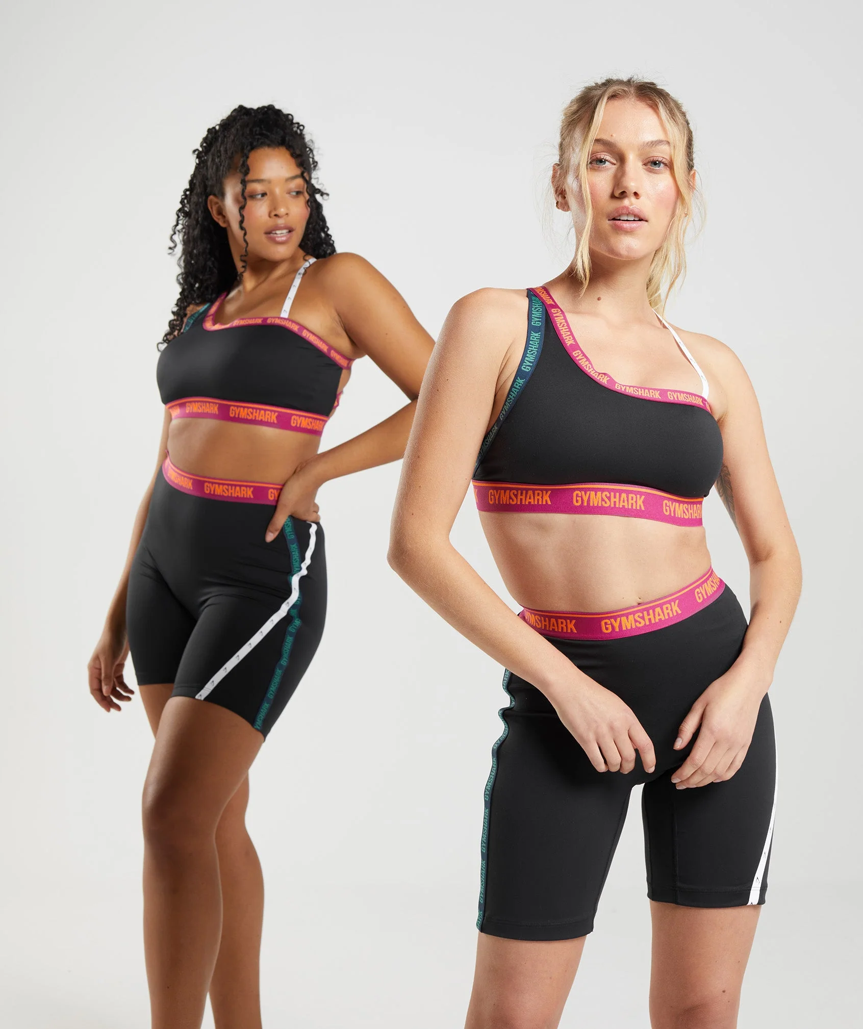 Gymshark Strike Sports Bra - Black/Dragon Pink/Alpine Green - Image 4