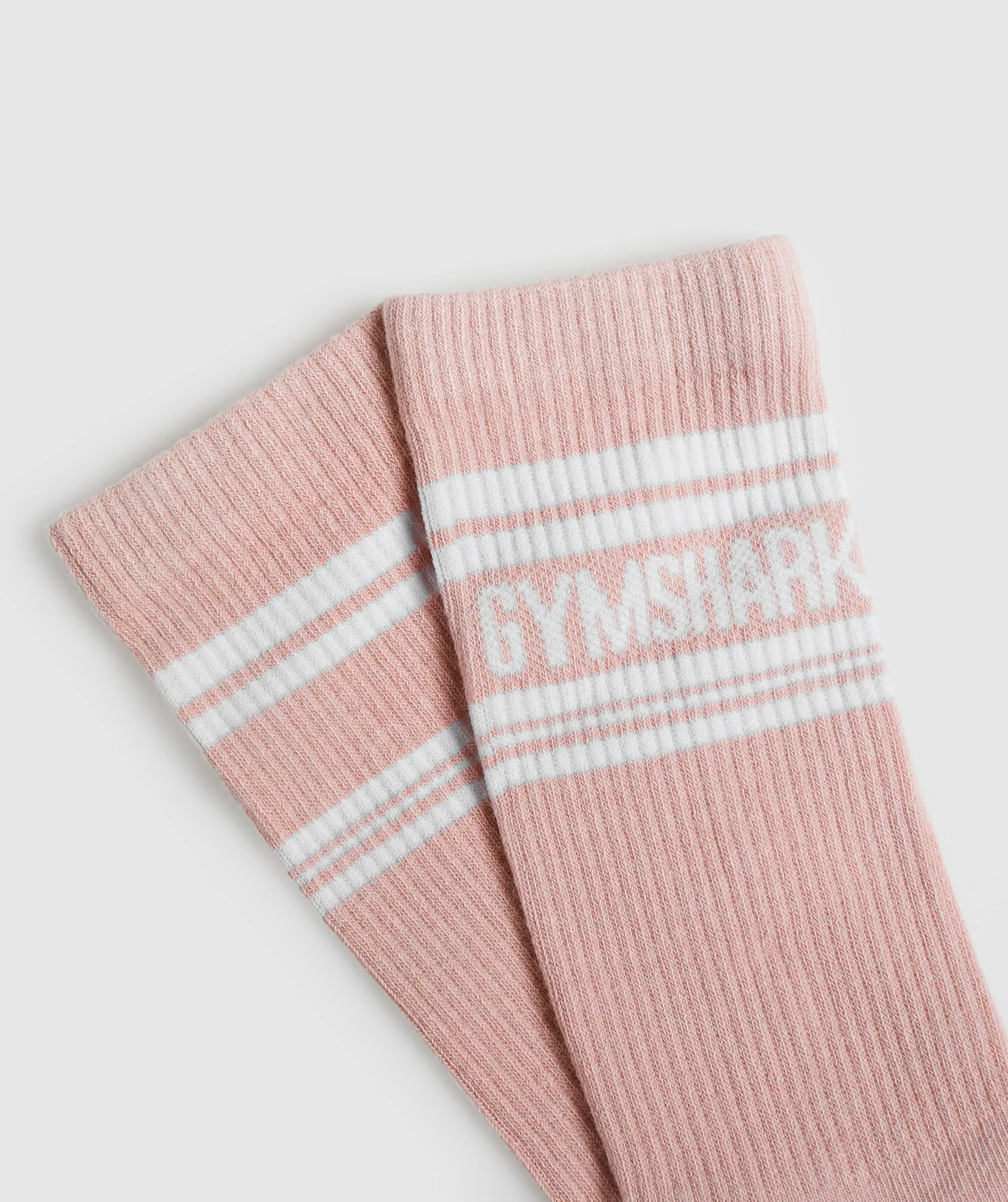 Gymshark Stripe Crew Single Sock - Light Pink/White - Image 2
