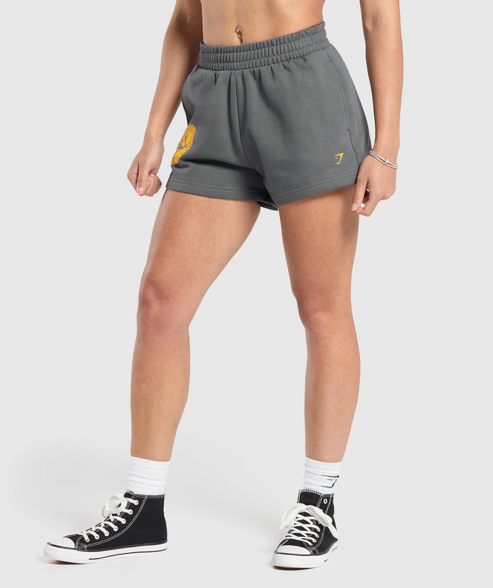 Gymshark Strong Girl Lifting Club Graphic Shorts - Pitch Grey - Image 3