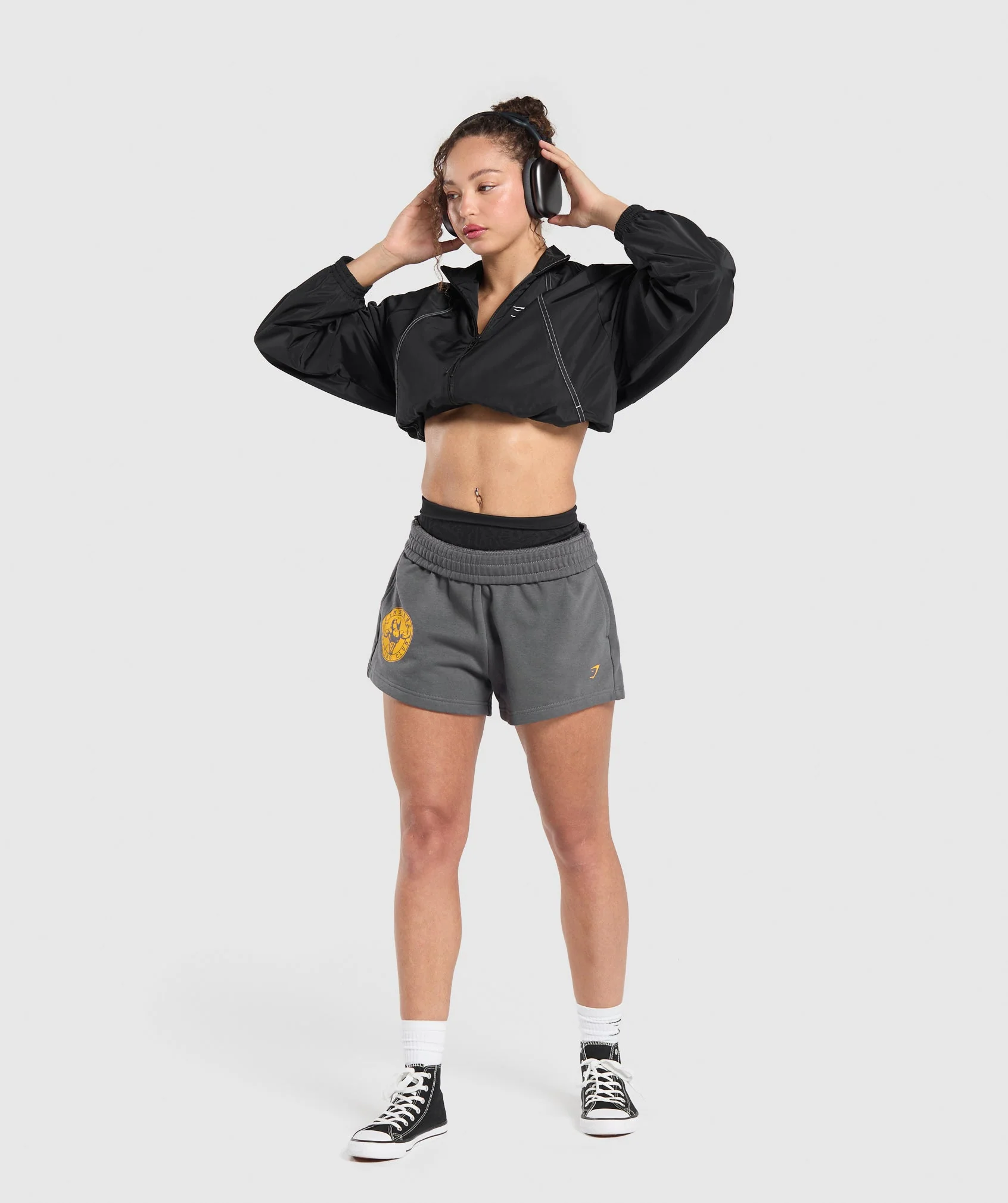 Gymshark Strong Girl Lifting Club Graphic Shorts - Pitch Grey - Image 4