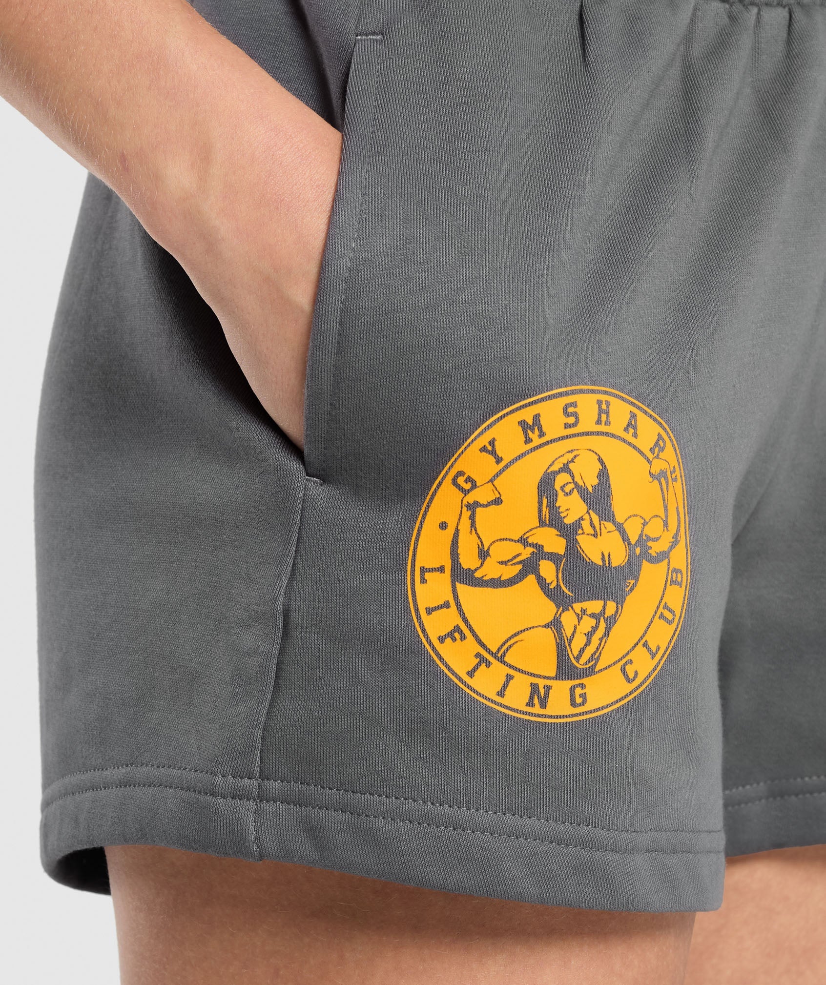 Gymshark Strong Girl Lifting Club Graphic Shorts - Pitch Grey - Image 5