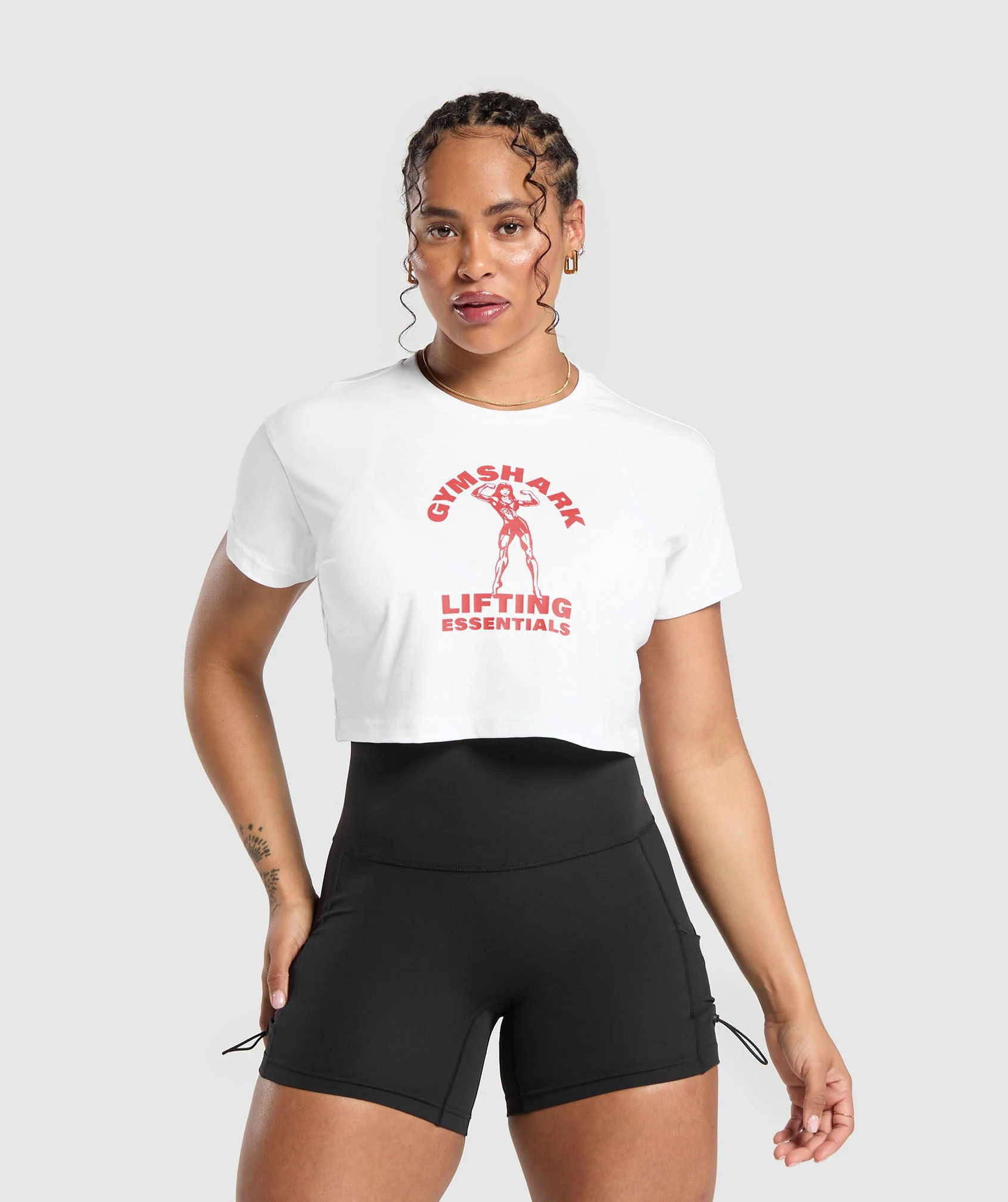 Gymshark Strong Women Crop Top - White