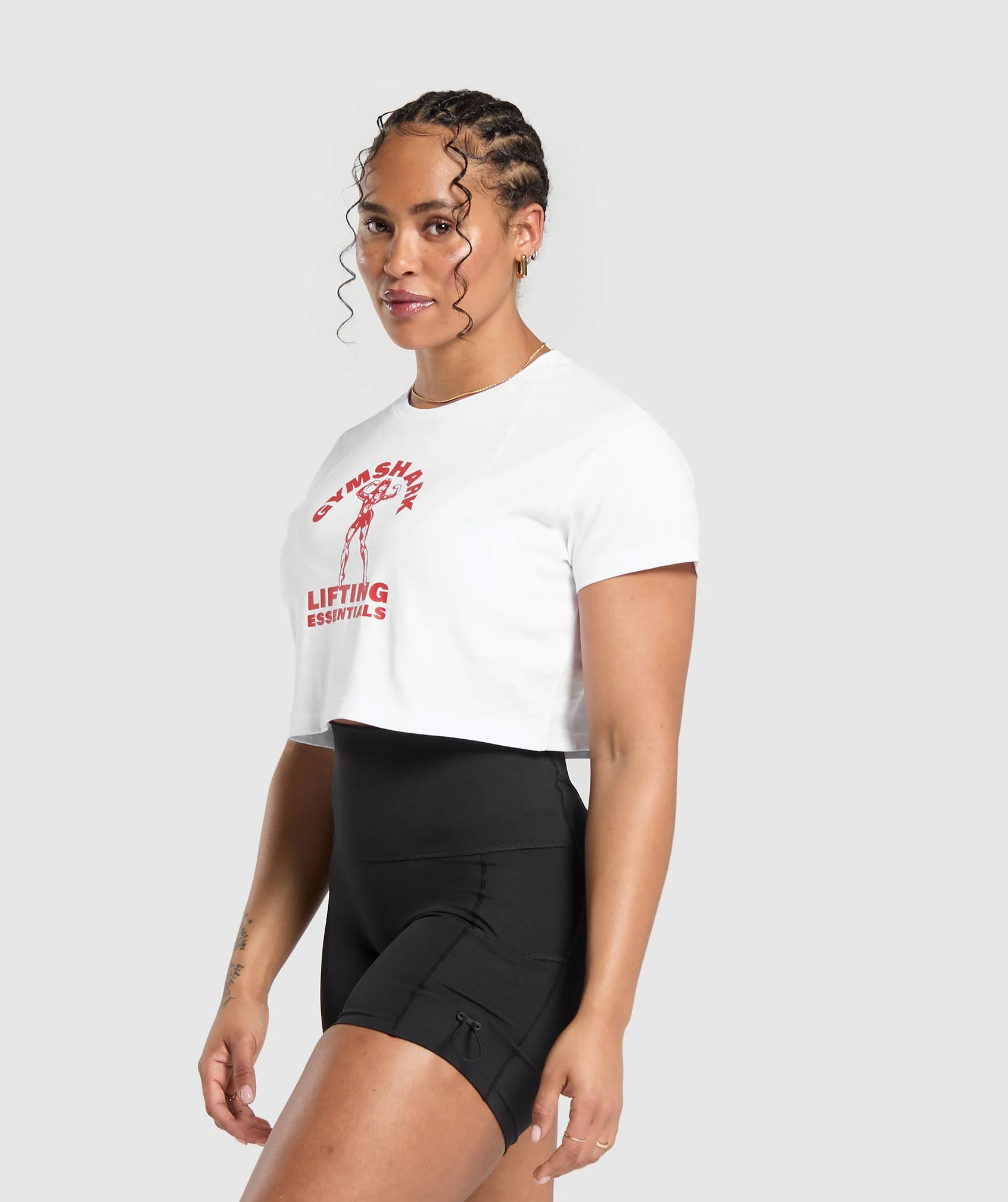 Gymshark Strong Women Crop Top - White - Image 3