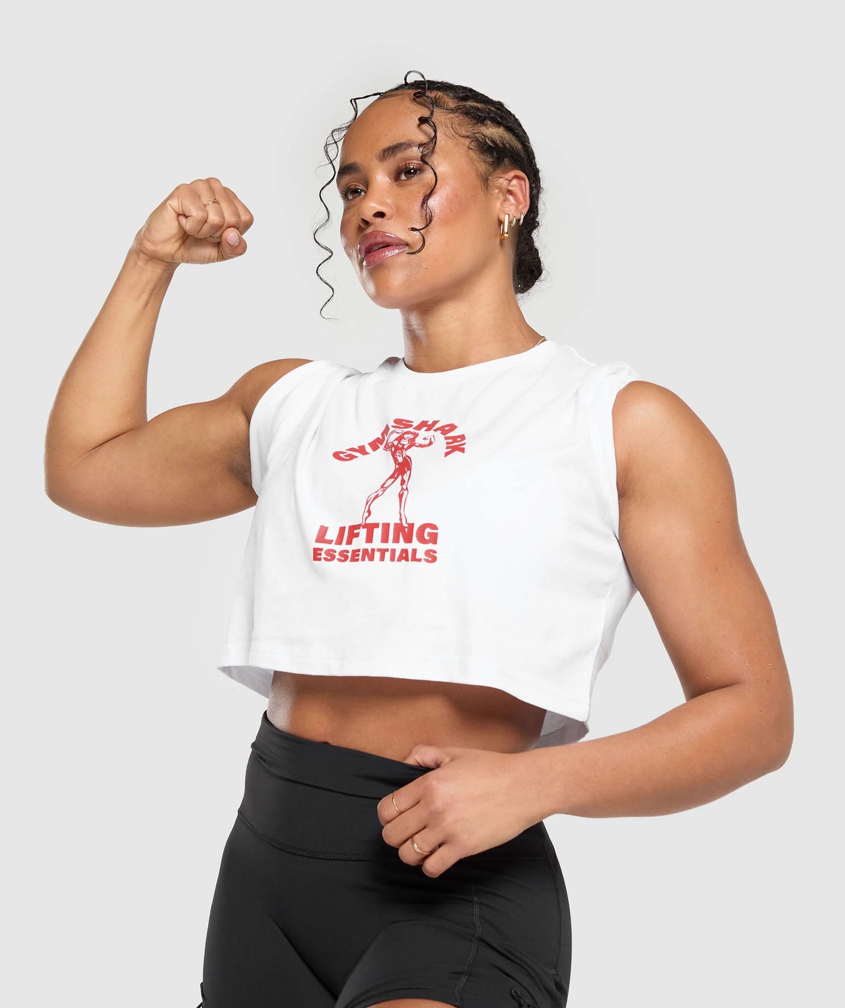 Gymshark Strong Women Crop Top - White - Image 7