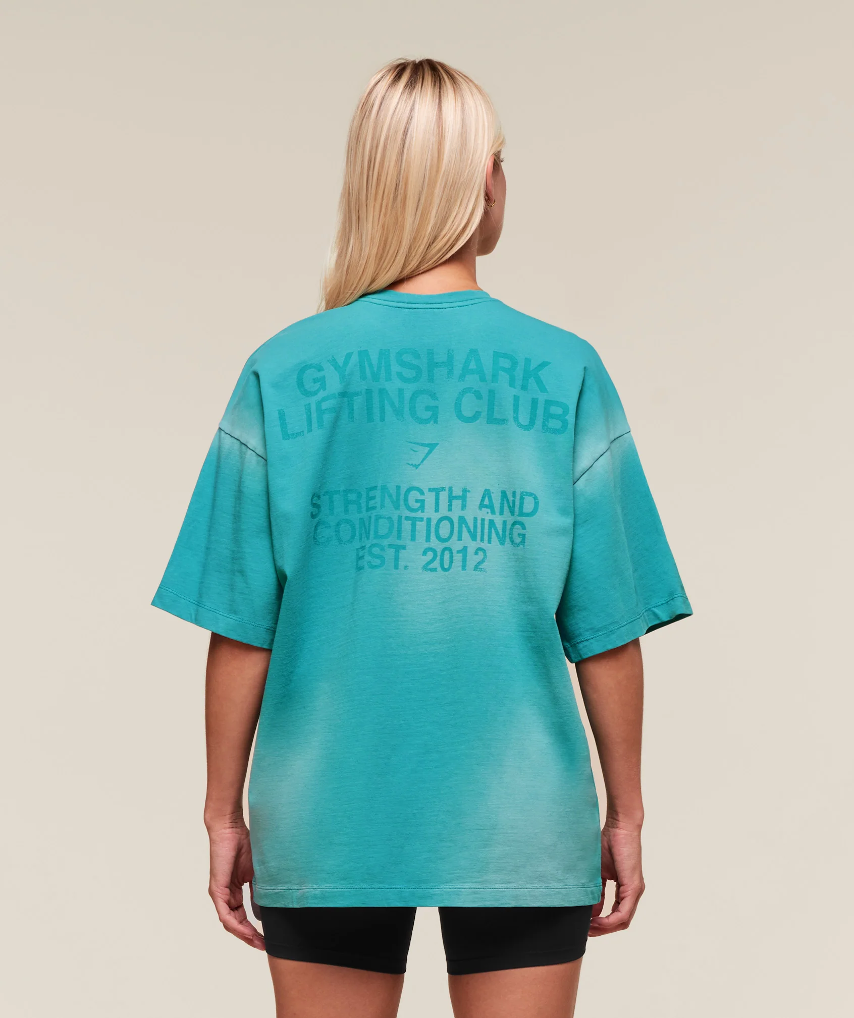 Gymshark Summer Tie-Dye Graphic Oversized T-Shirt - Jewel Teal/Wash - Image 2