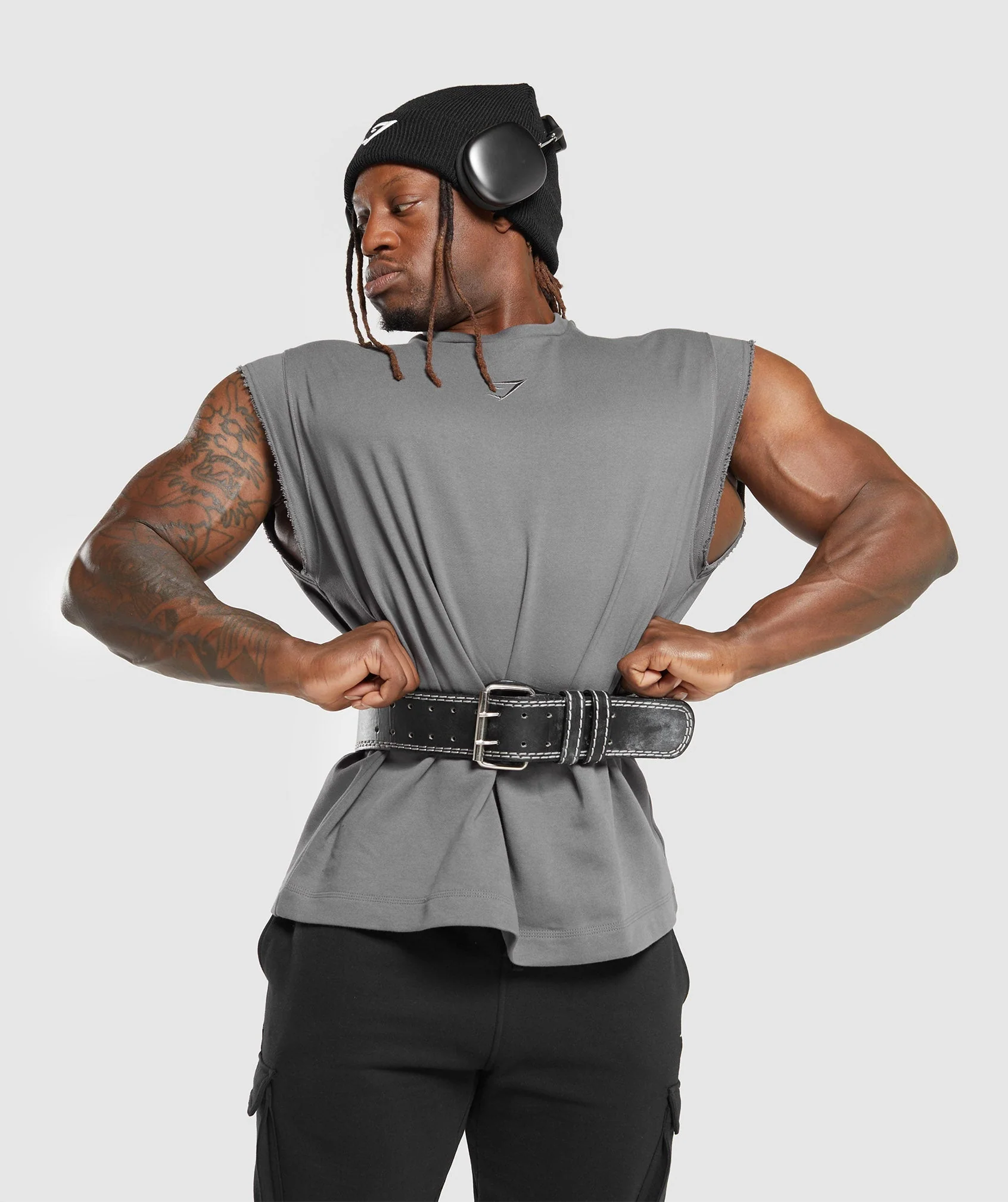 Gymshark Super Natural Cut Off Tank - Brushed Grey - Image 5