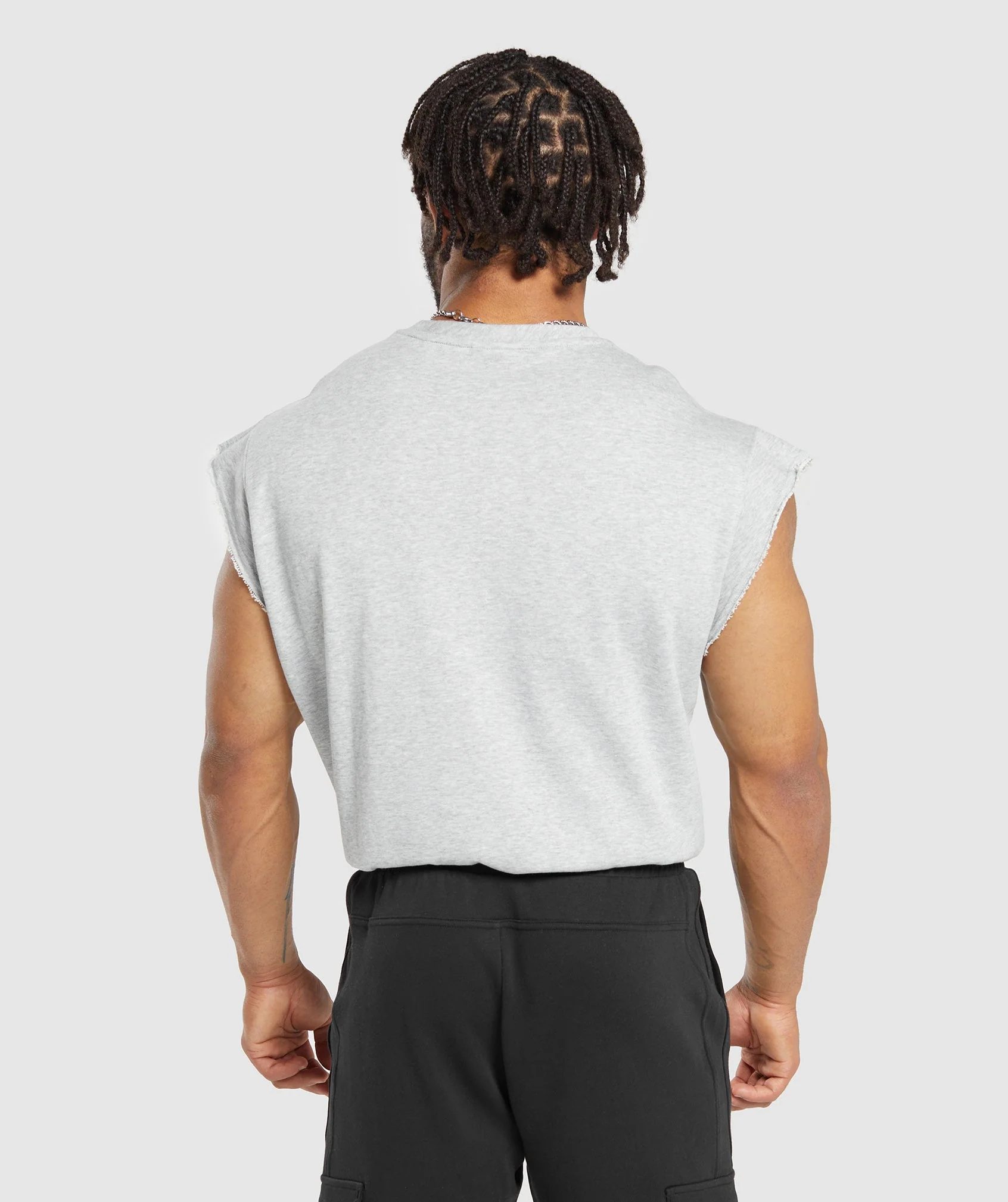 Gymshark Super Natural Cut Off Tank - Light Grey Core Marl - Image 2