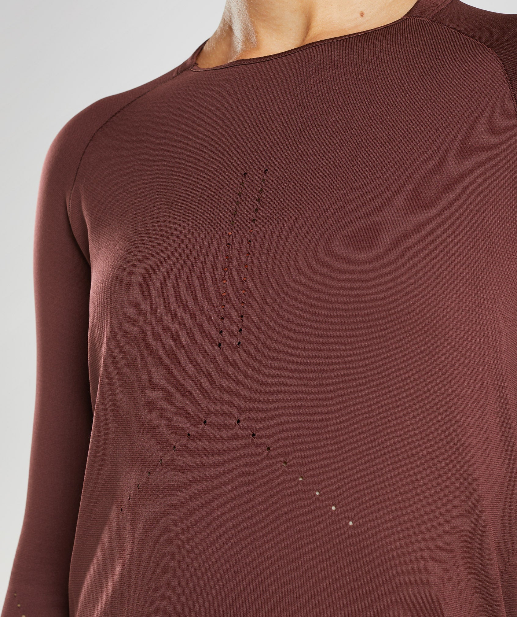 Gymshark Sweat Seamless Long Sleeve Top - Baked Maroon - Image 5