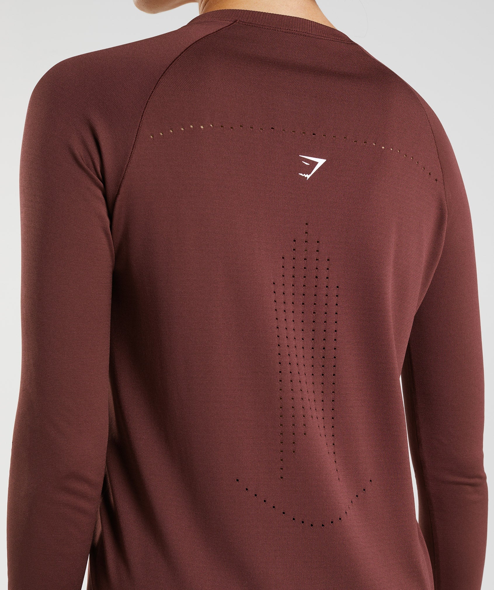 Gymshark Sweat Seamless Long Sleeve Top - Baked Maroon - Image 6