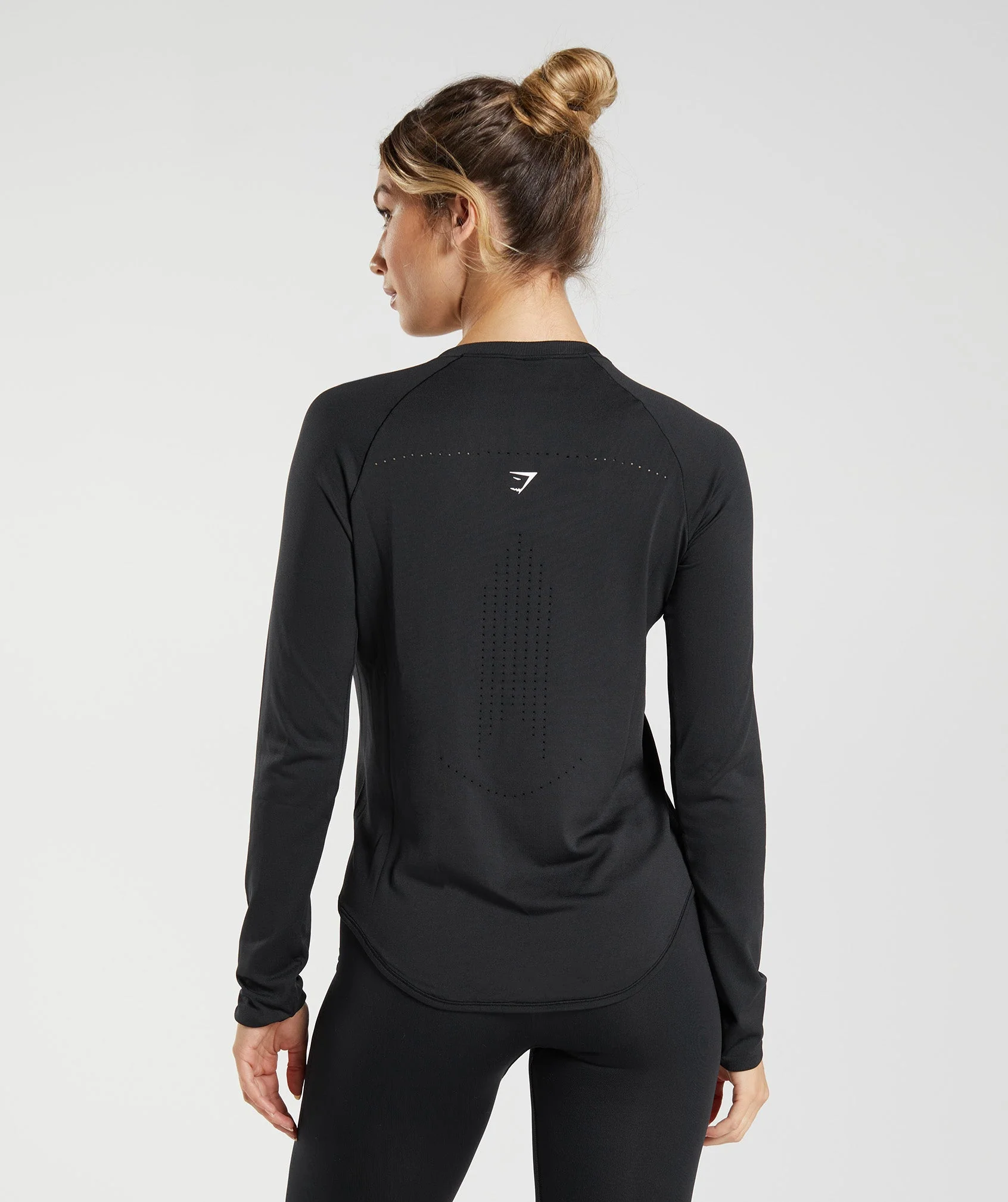 Gymshark Sweat Seamless Long Sleeve Top - Black - Image 3