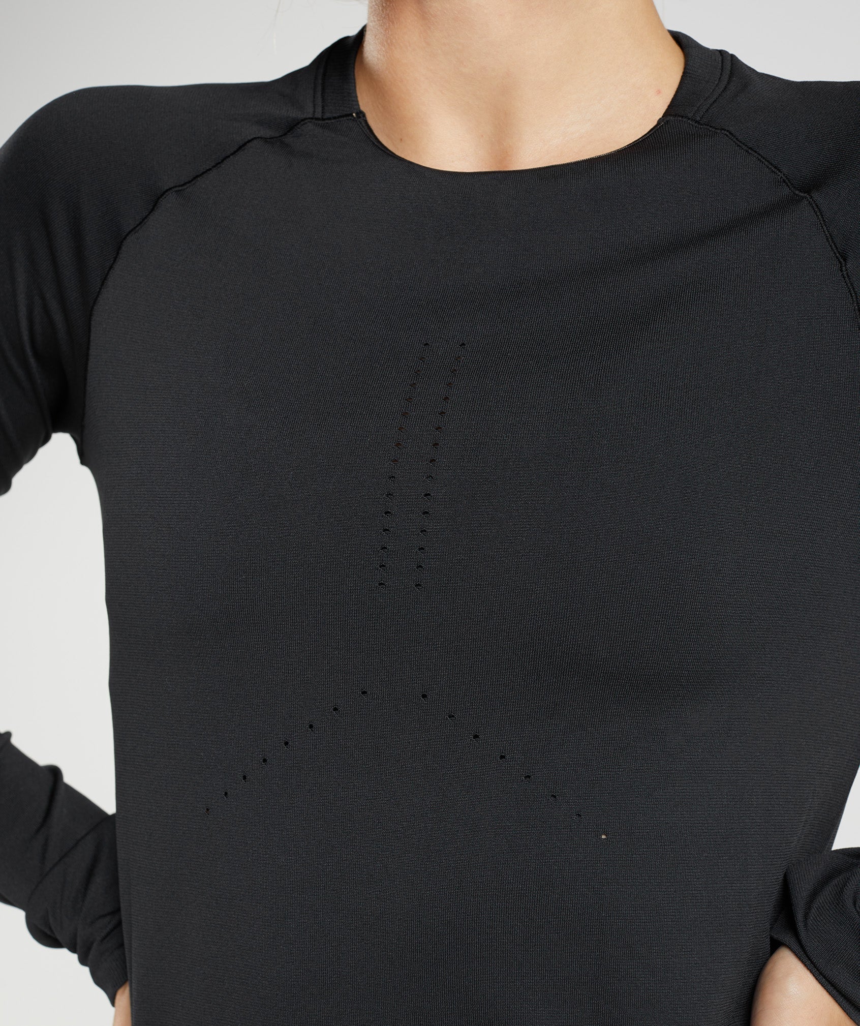 Gymshark Sweat Seamless Long Sleeve Top - Black - Image 5