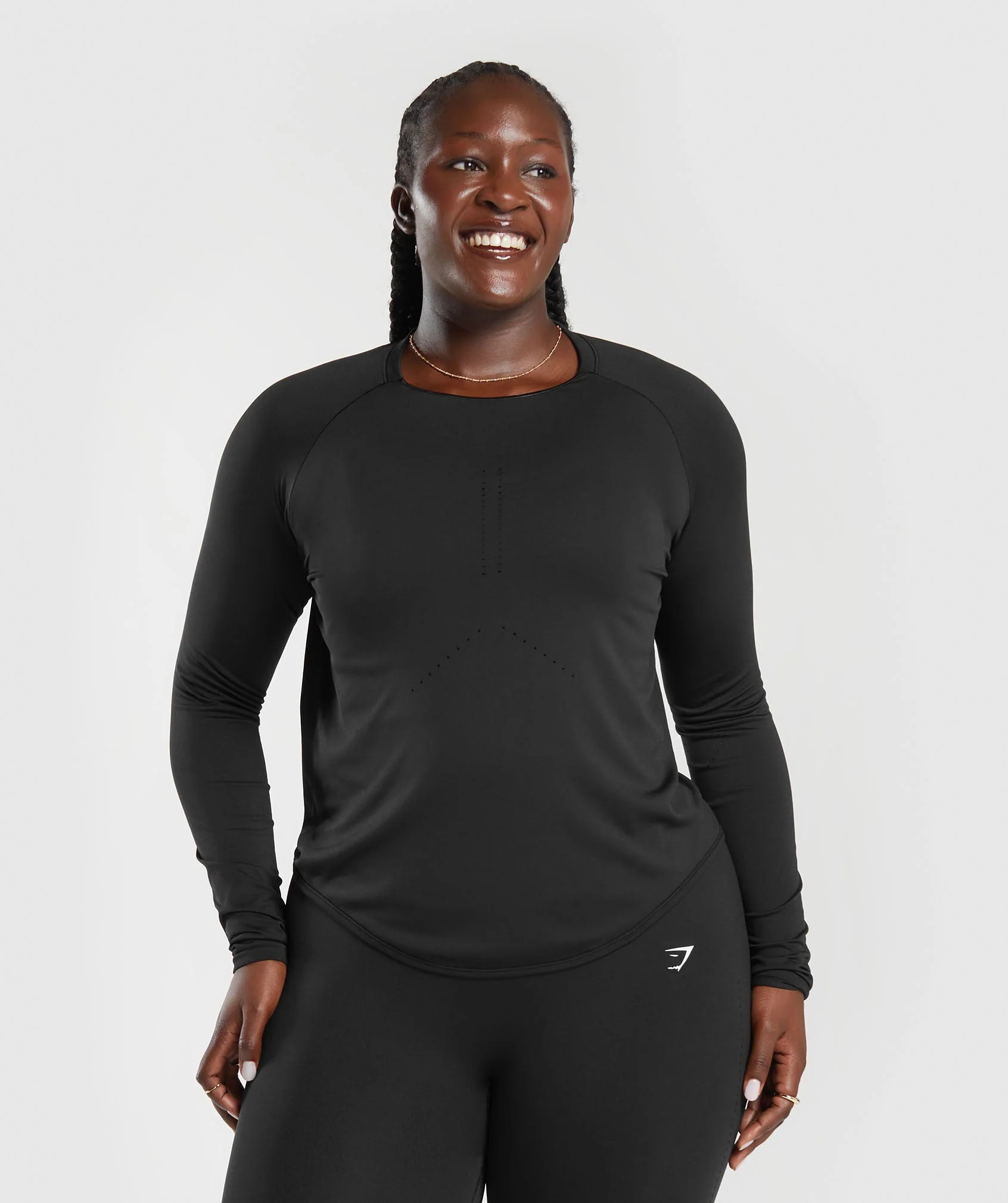 Gymshark Sweat Seamless Long Sleeve Top - Black - Image 7