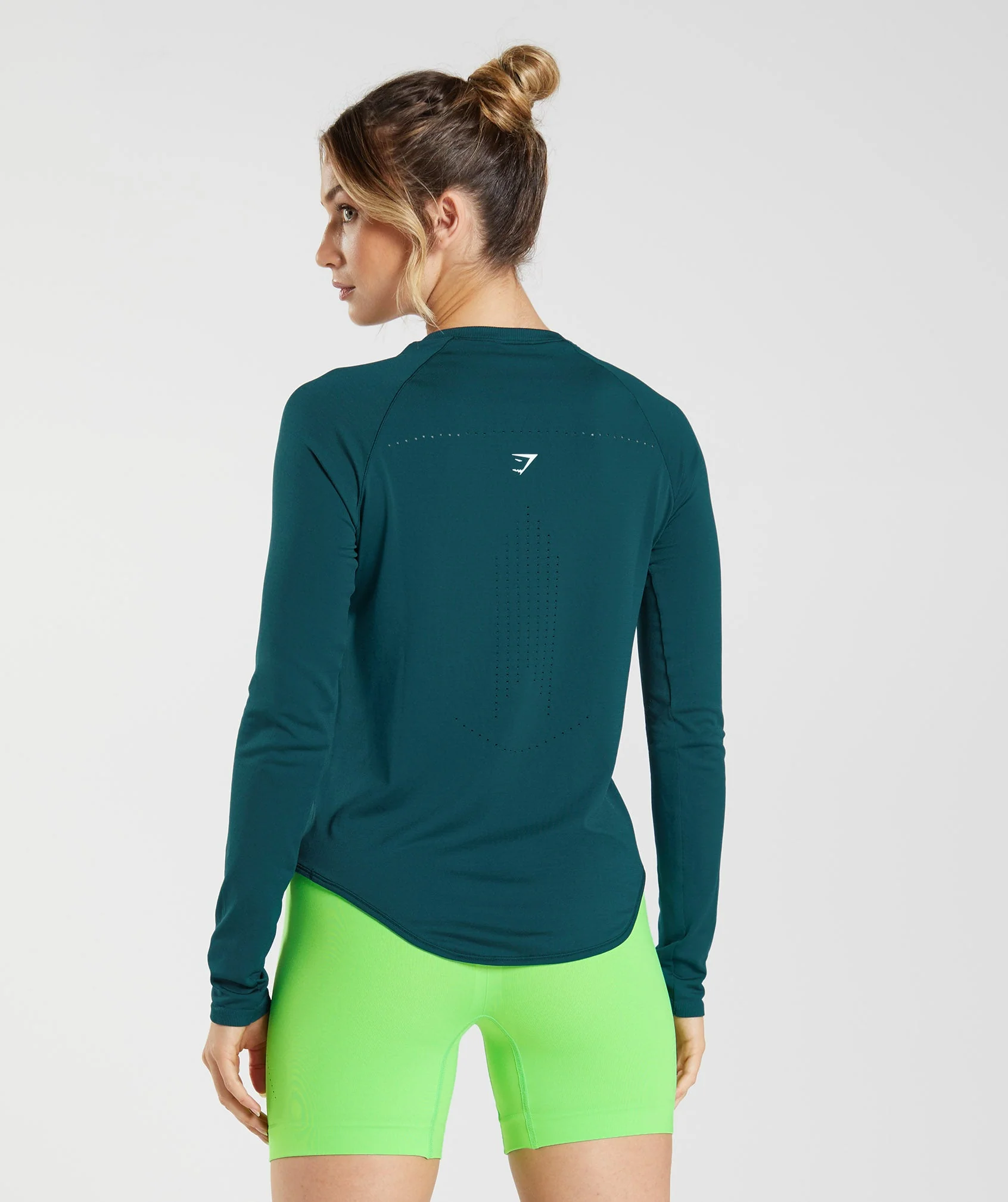Gymshark Sweat Seamless Long Sleeve Top - Winter Teal - Image 2
