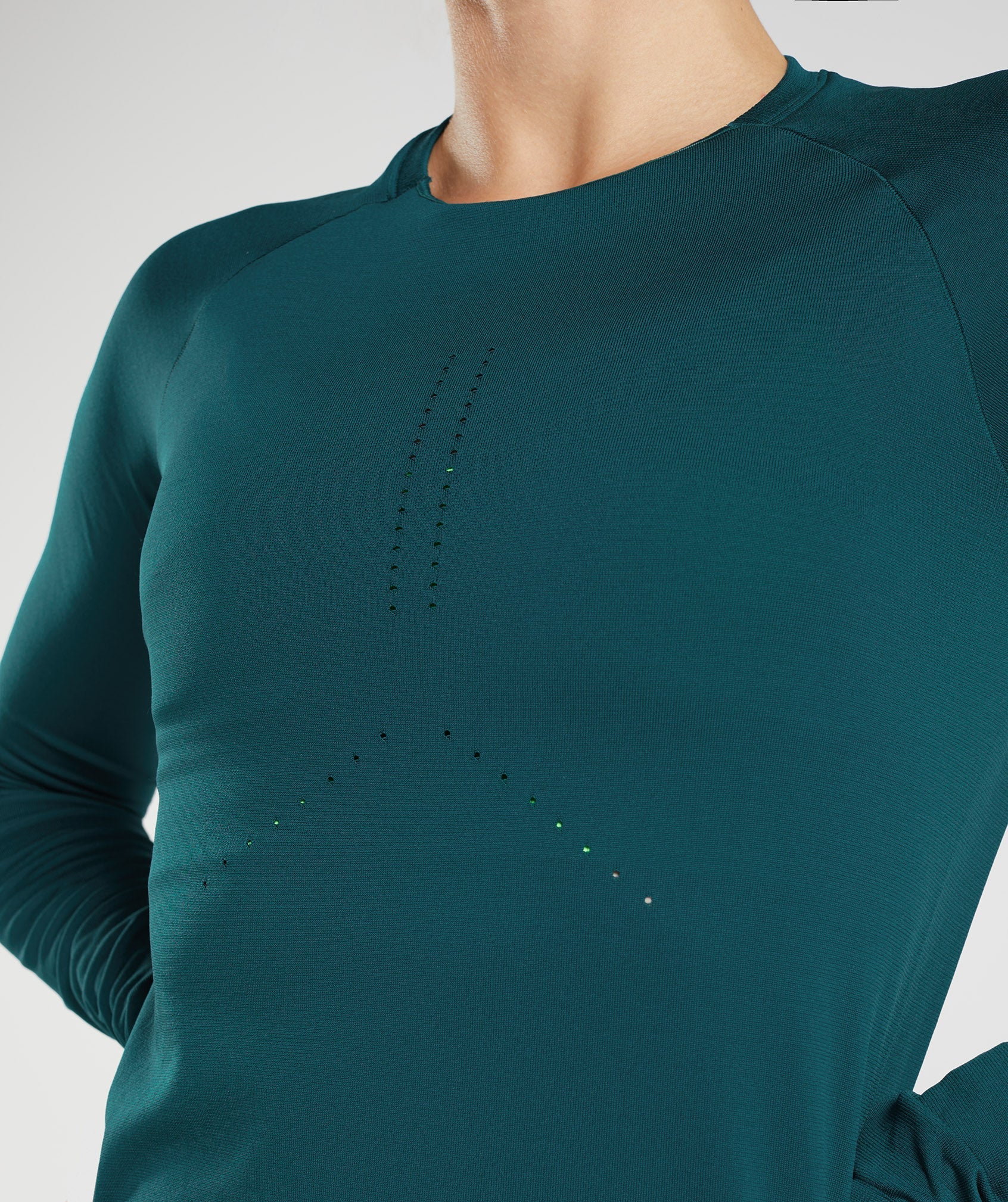 Gymshark Sweat Seamless Long Sleeve Top - Winter Teal - Image 6