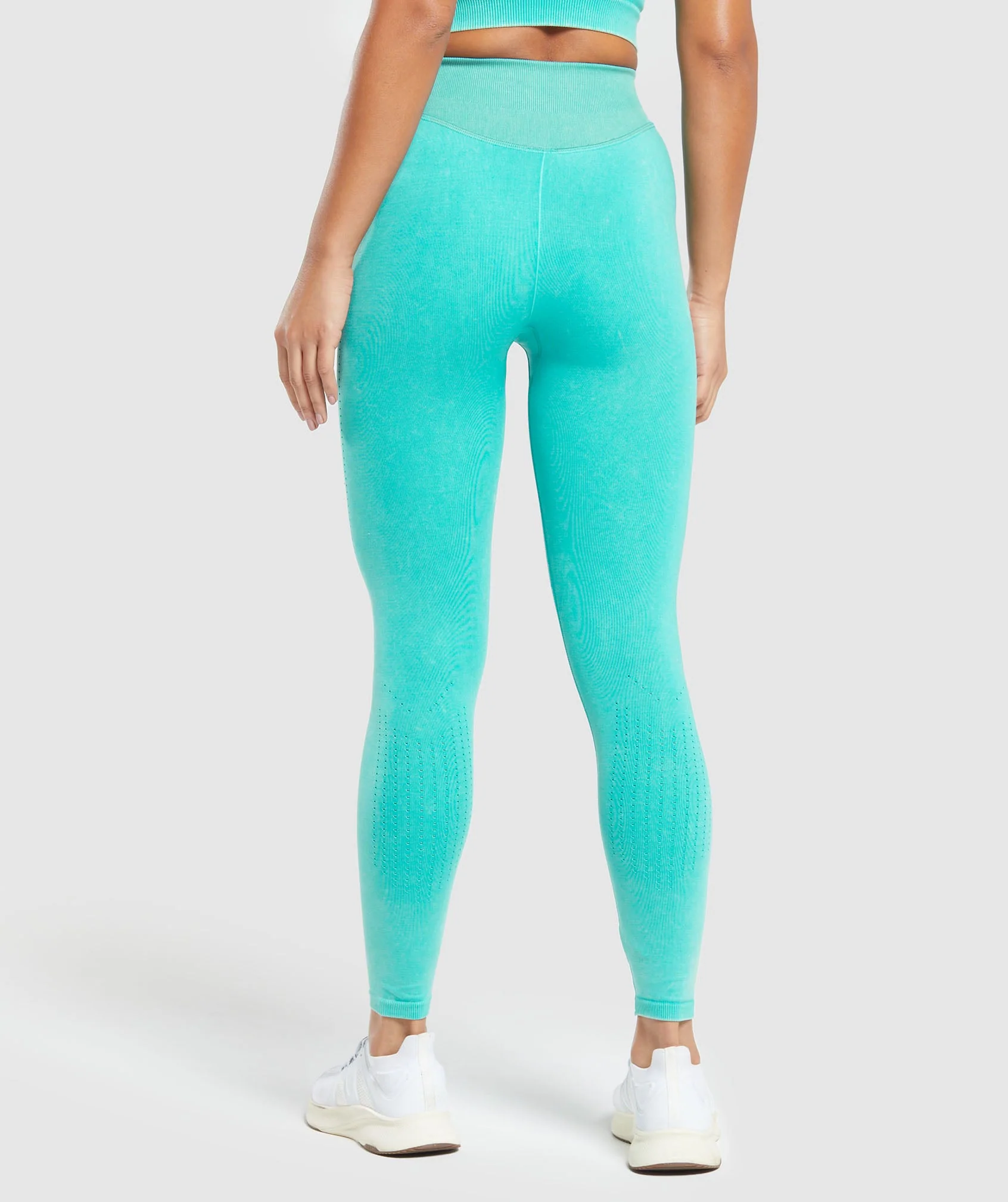 Gymshark Sweat Seamless Washed Leggings - Capri Blue - Image 2