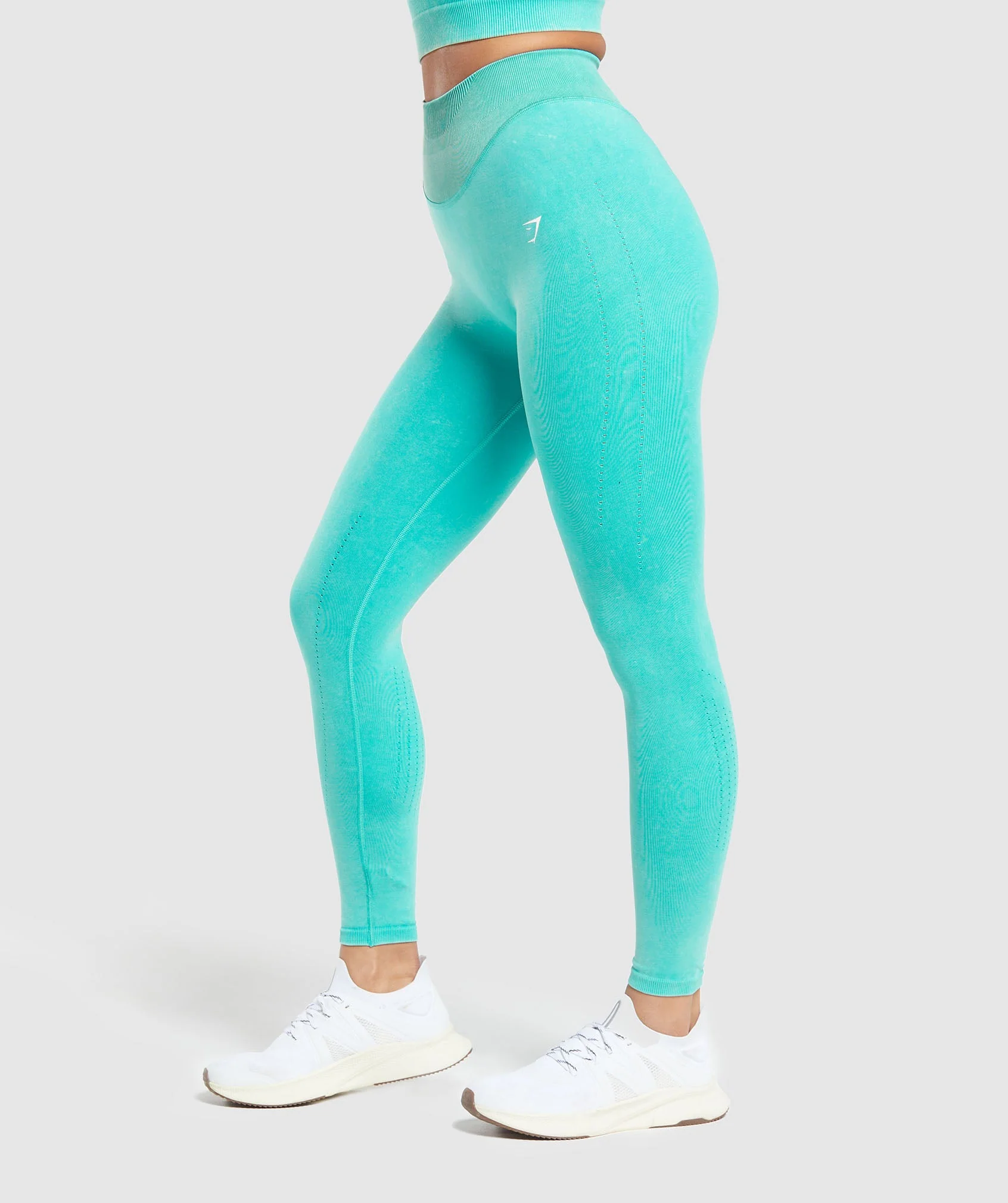 Gymshark Sweat Seamless Washed Leggings - Capri Blue - Image 3