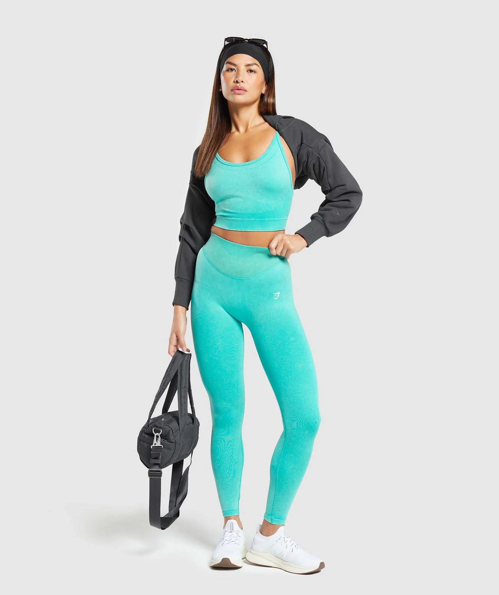 Gymshark Sweat Seamless Washed Leggings - Capri Blue - Image 4