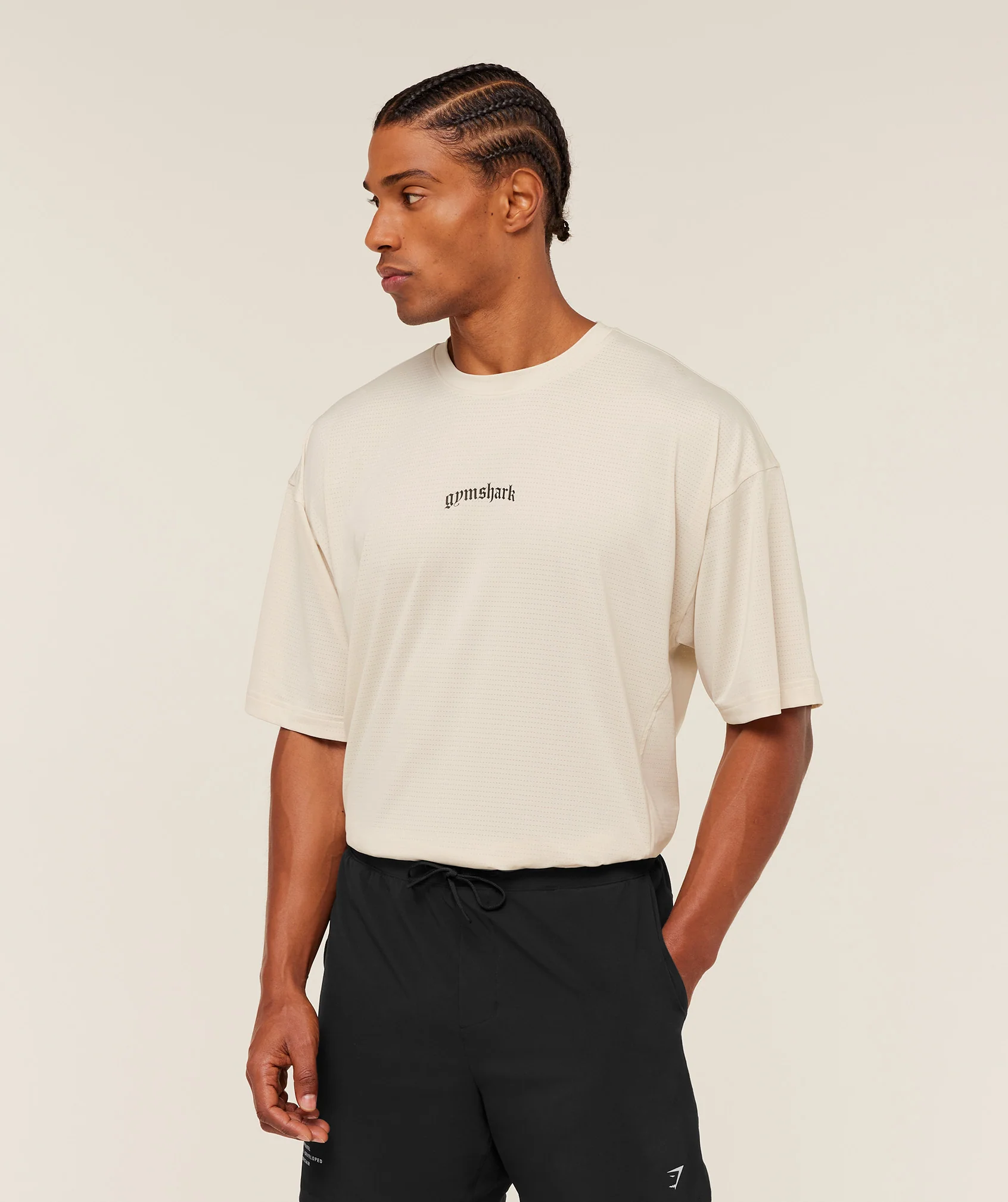 Gymshark Tactical Oversized T-Shirt - Oat White - Image 5
