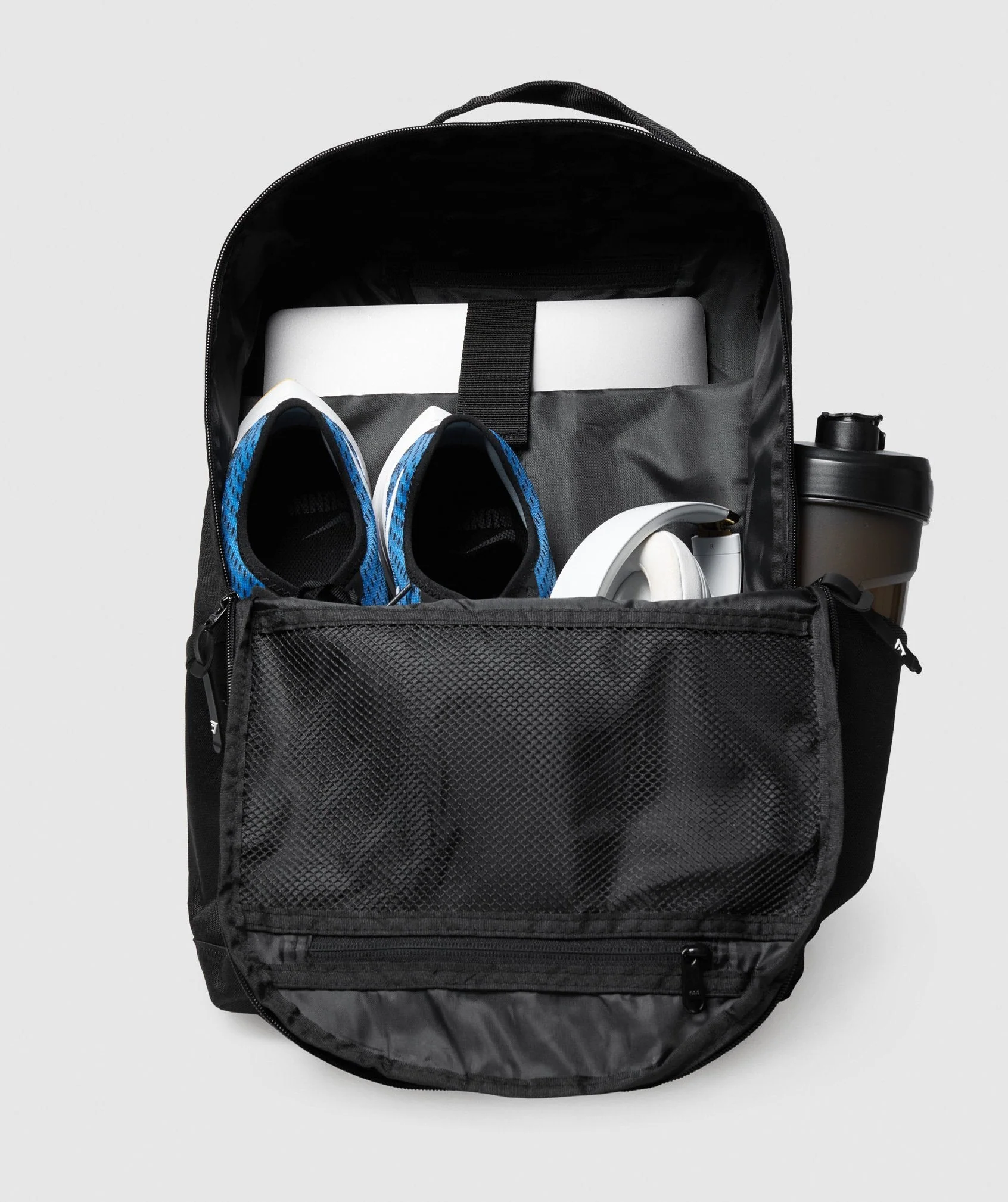Gymshark Taped Logo Backpack - Black/Teal - Image 6