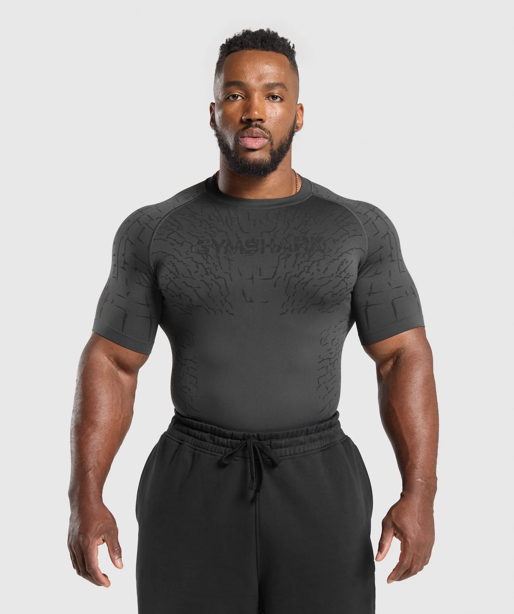 Gymshark Tectonic Seamless T Shirt - Asphalt Grey/Black - Image 2