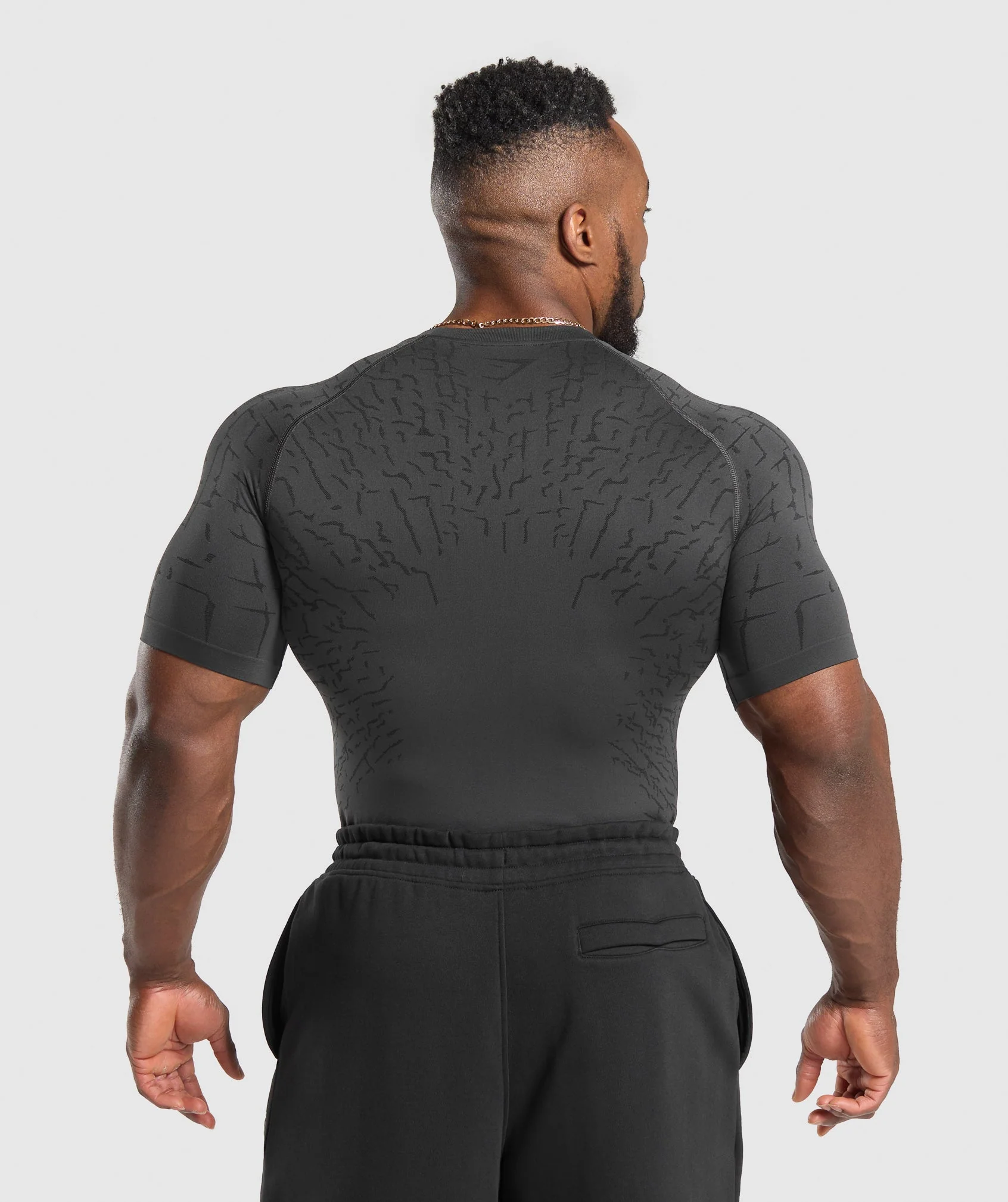 Gymshark Tectonic Seamless T Shirt - Asphalt Grey/Black - Image 3