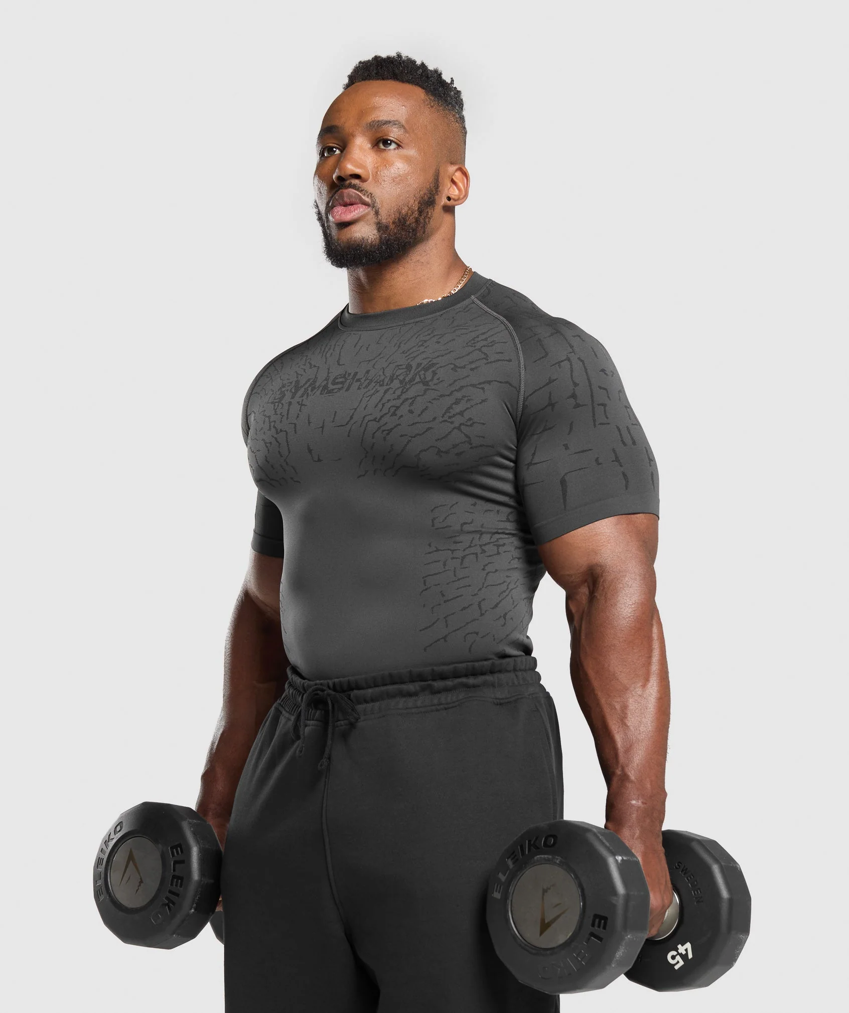 Gymshark Tectonic Seamless T Shirt - Asphalt Grey/Black - Image 7