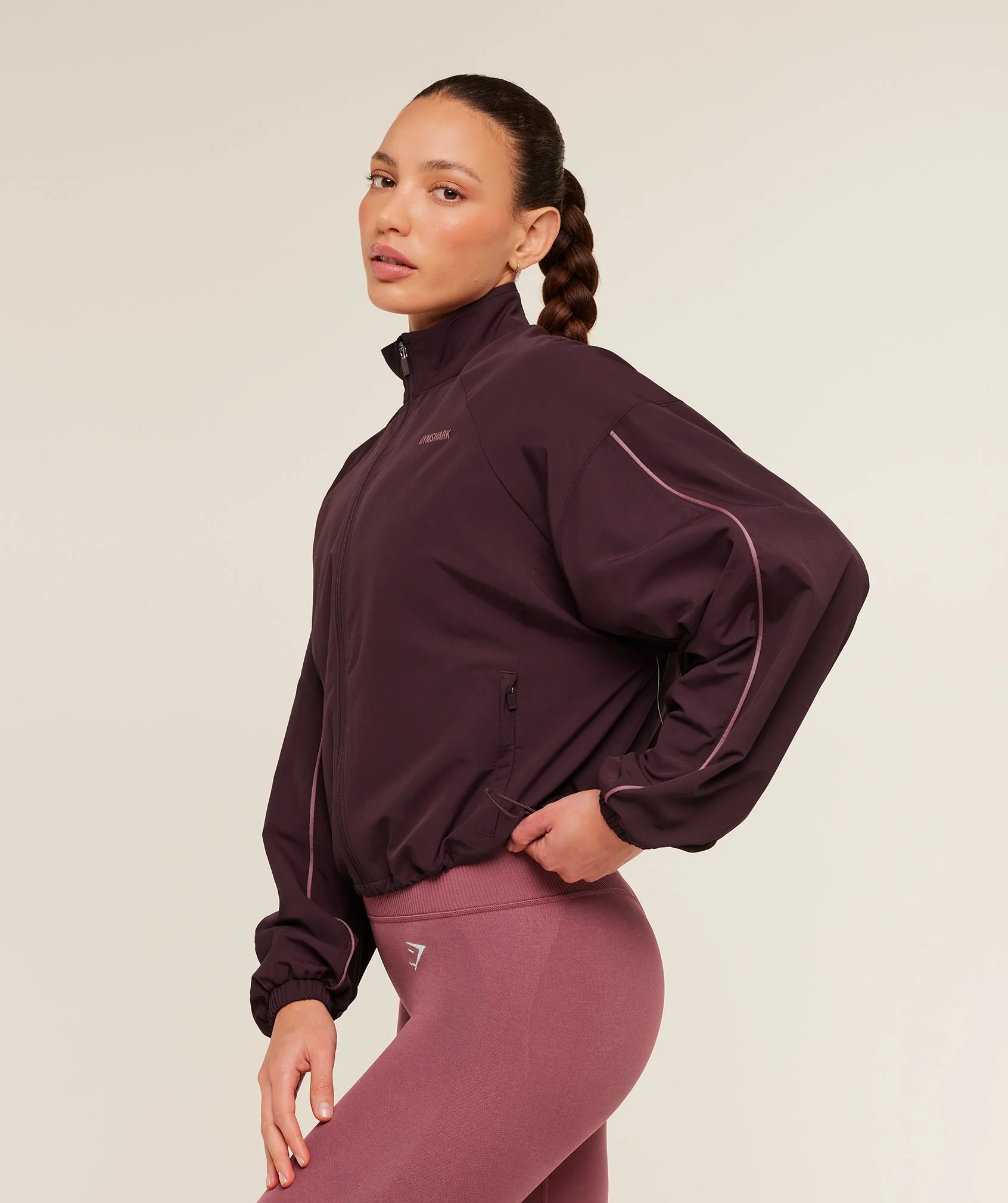 Gymshark To From Zip Through - Cherry Purple/Reset Pink - Image 3