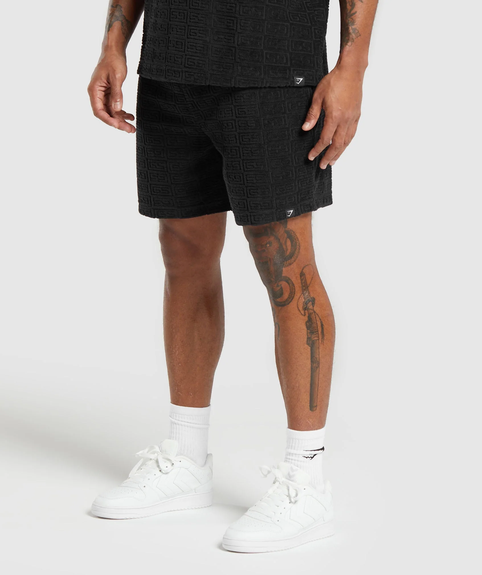 Gymshark Towelling 7" Shorts - Black - Image 3