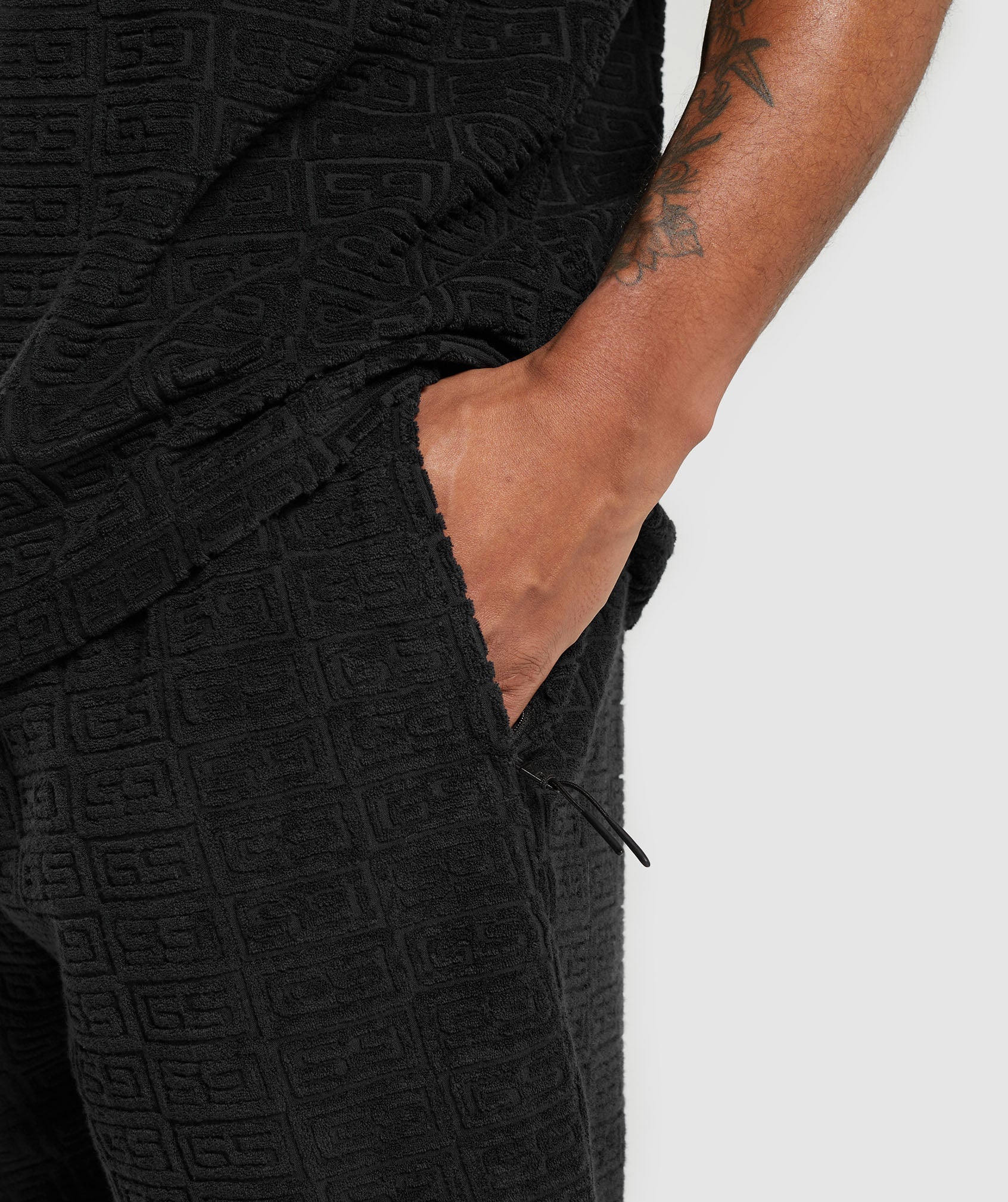 Gymshark Towelling 7" Shorts - Black - Image 5