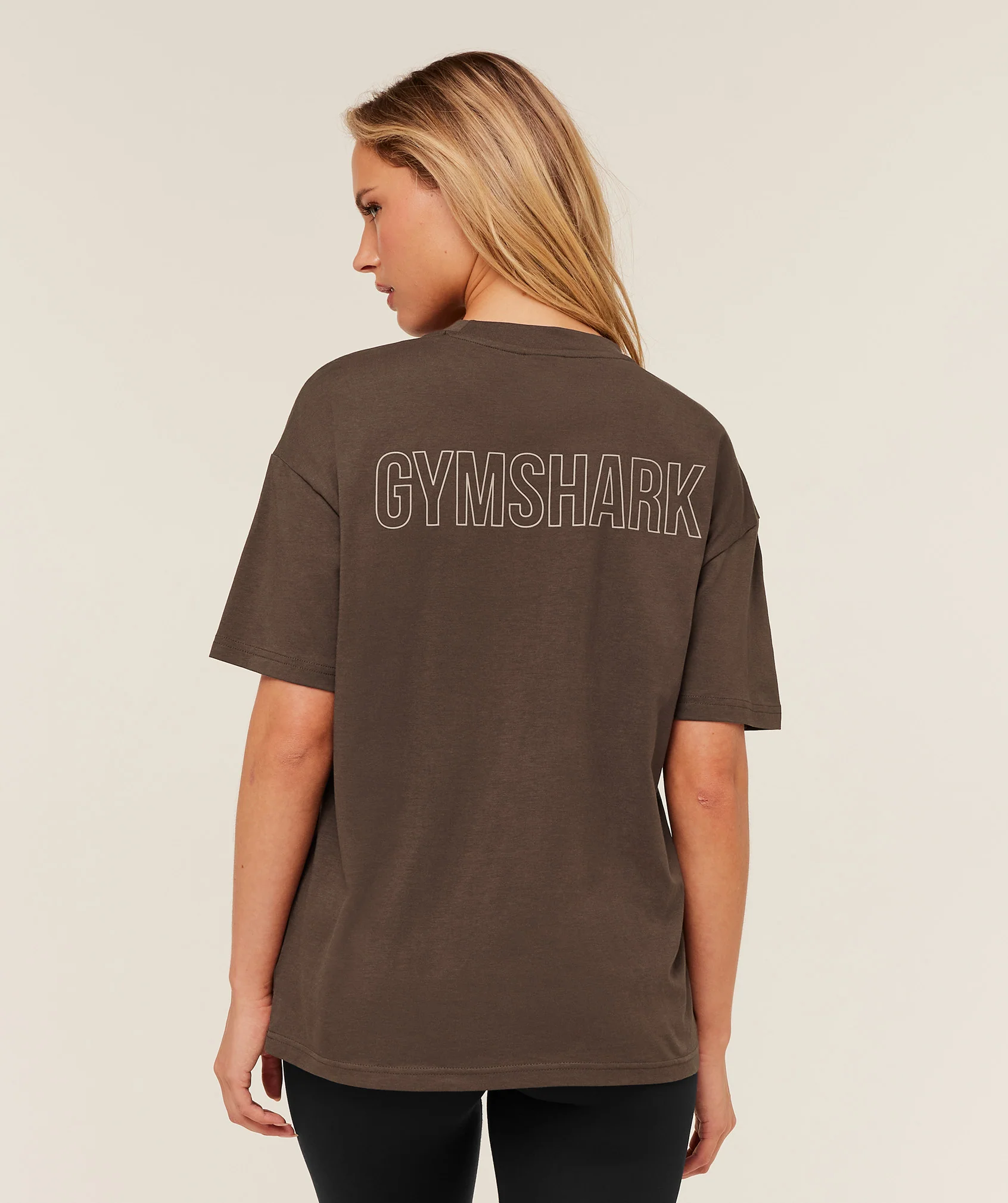 Gymshark Trace Graphic Oversized T-Shirt - Archive Brown