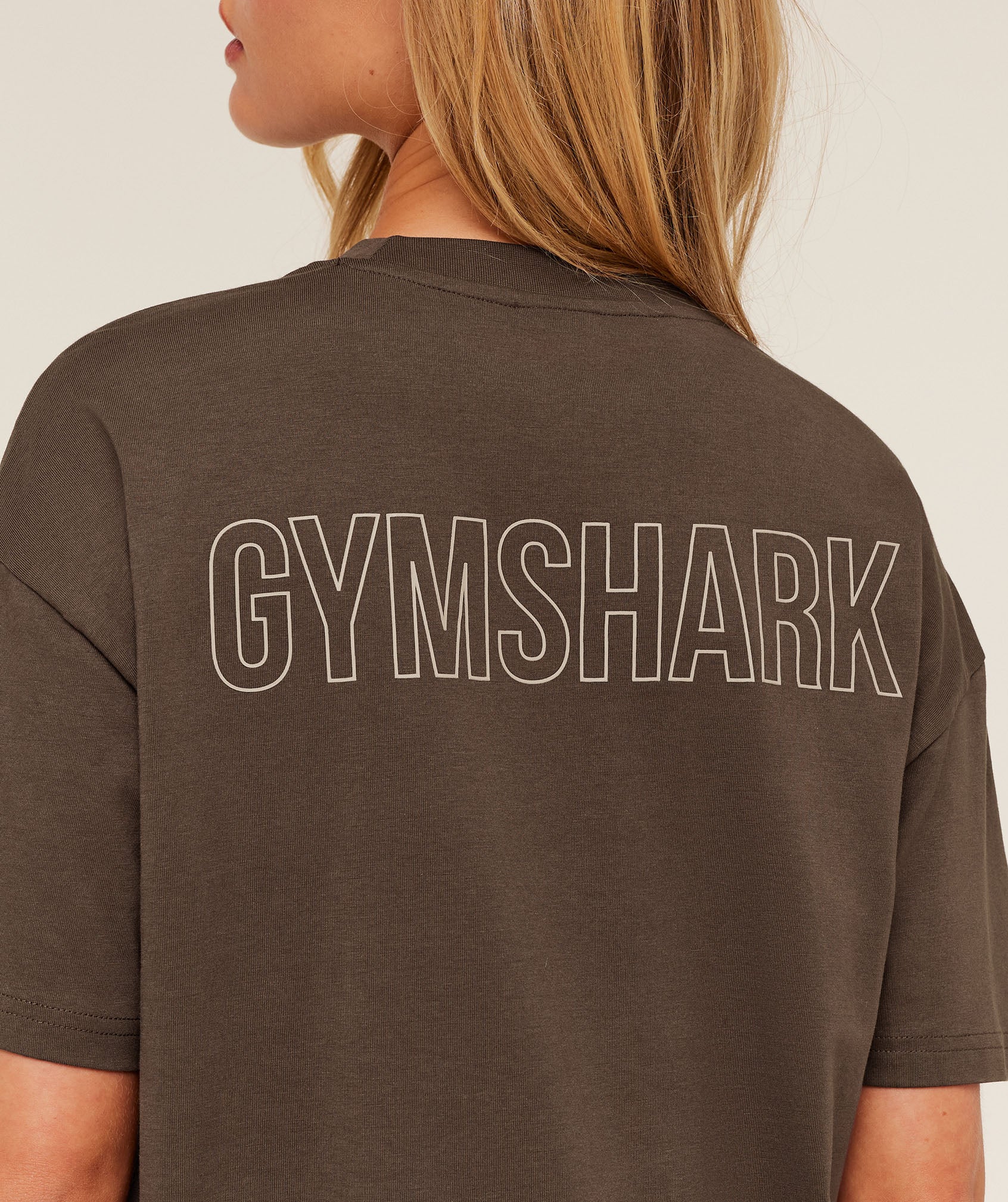 Gymshark Trace Graphic Oversized T-Shirt - Archive Brown - Image 5