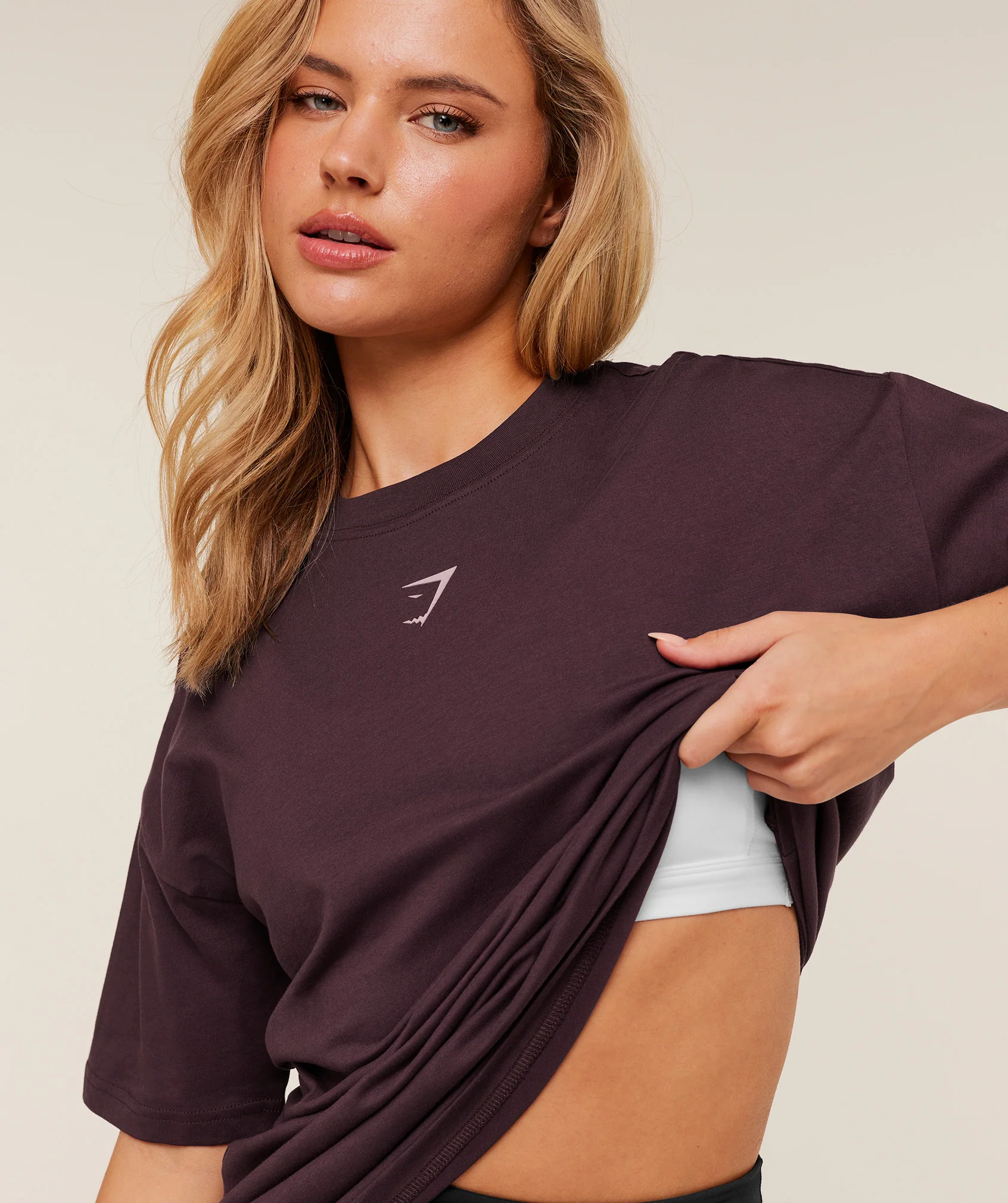 Gymshark Trace Graphic Oversized T-Shirt - GS Cherry Purple - Image 6