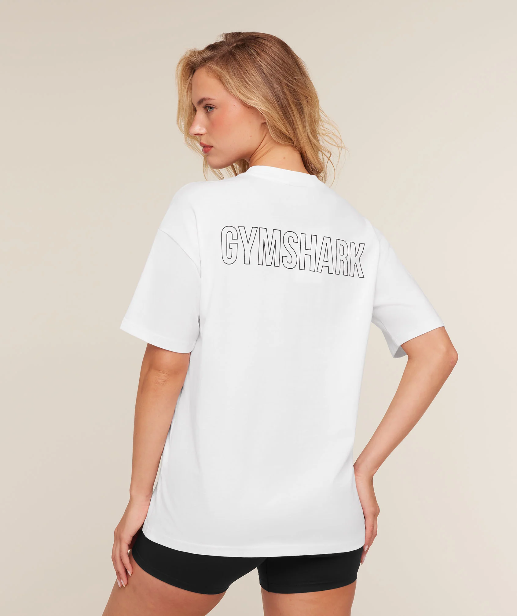 Gymshark Trace Graphic Oversized T-Shirt - White