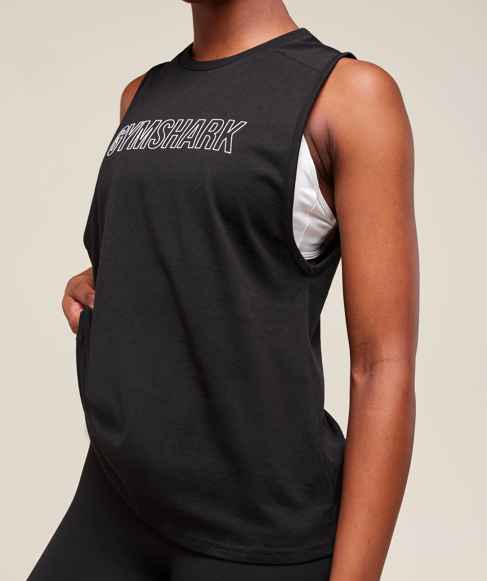 Gymshark Trace Graphic Tank - Black - Image 4