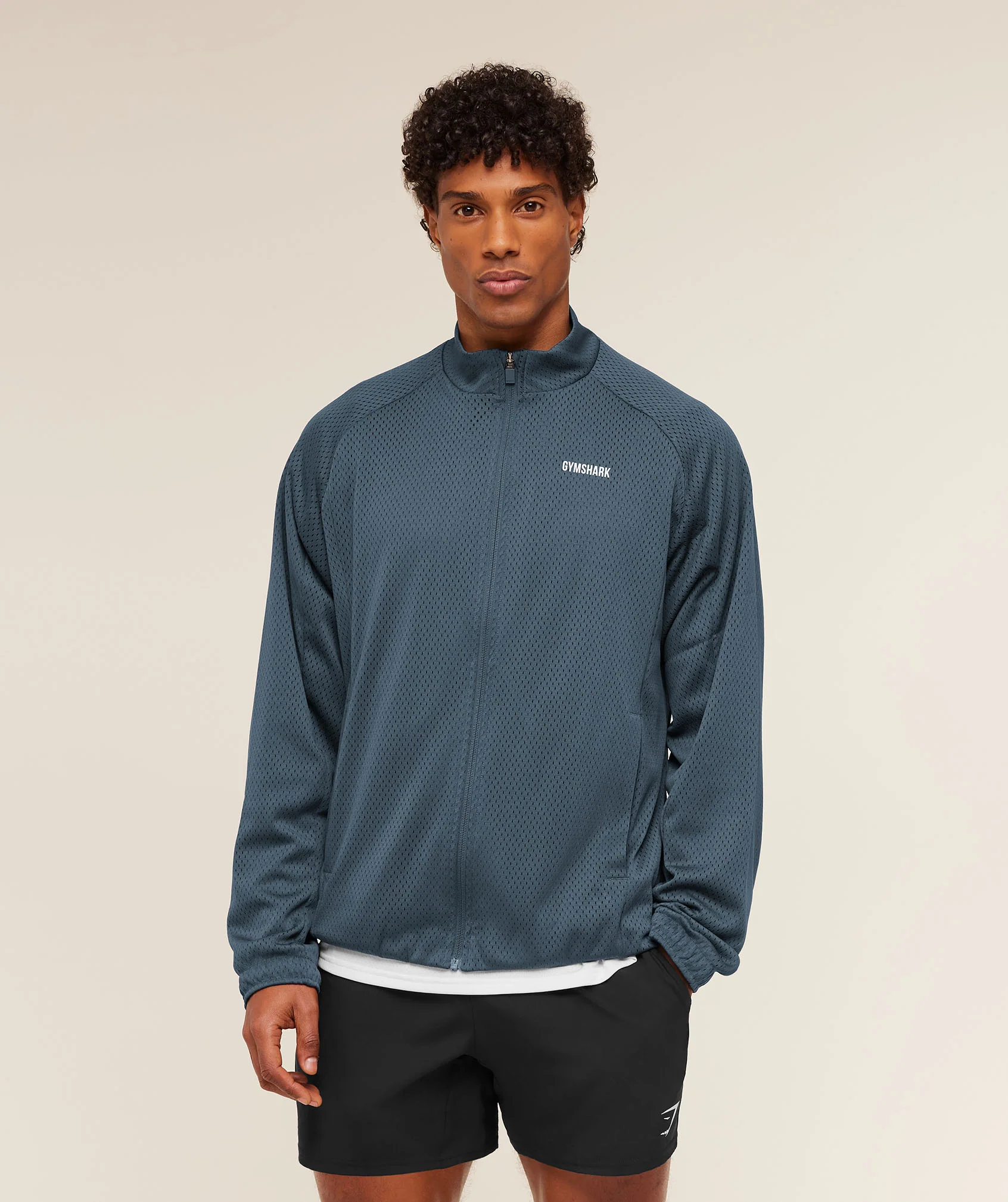 Gymshark Train Zip Through Jacket - Stealth Blue