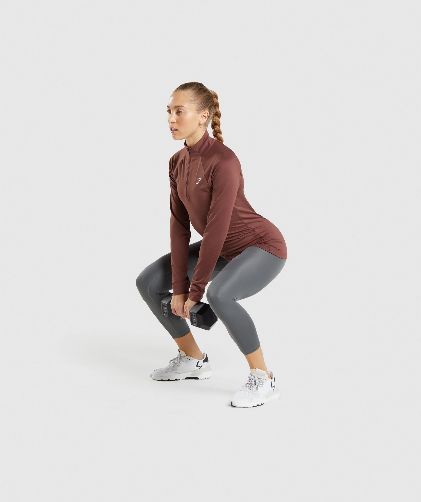 Gymshark Training 1/4 Zip - Cherry Brown - Image 4
