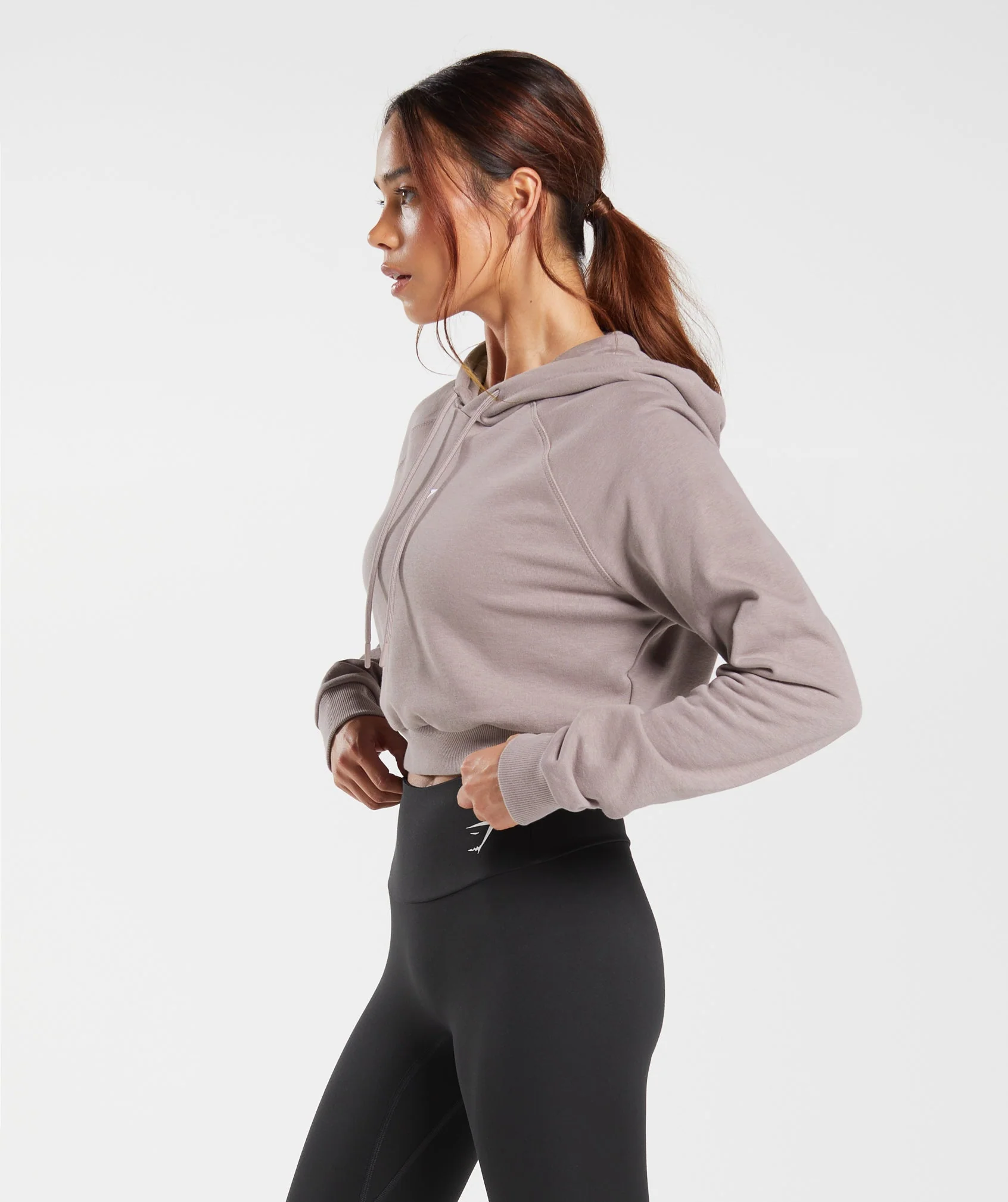 Gymshark Training Crop Hoodie - Washed Mauve - Image 3